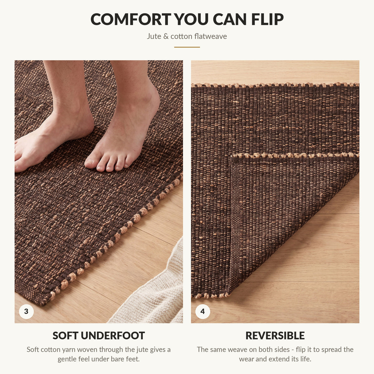 Comfort you can flip - soft underfoot and reversible