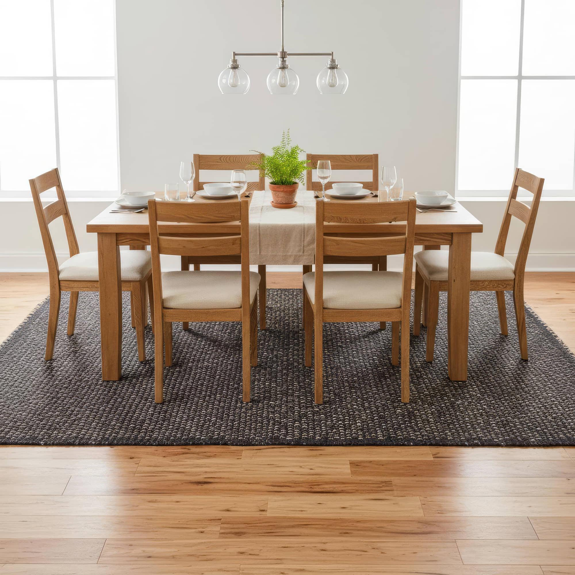 Charcoal Gray Jute & Cotton Woven Rug – Reversible Natural Farmhouse Area Rug | Terra Collection