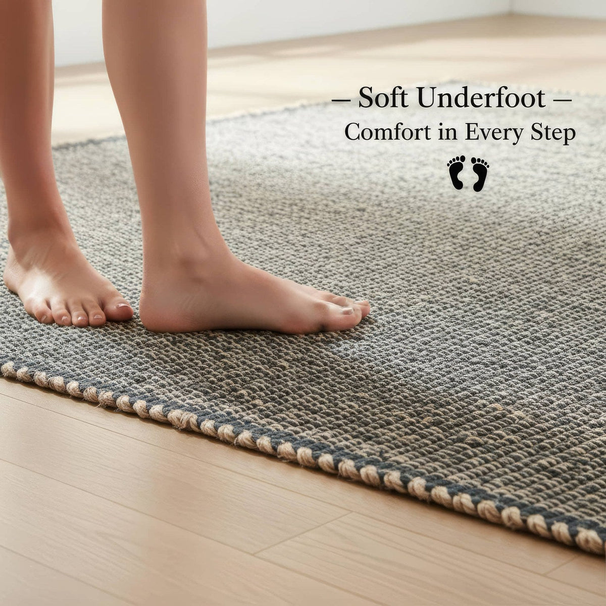 Green Jute & Cotton Woven Rug - Terra JC01