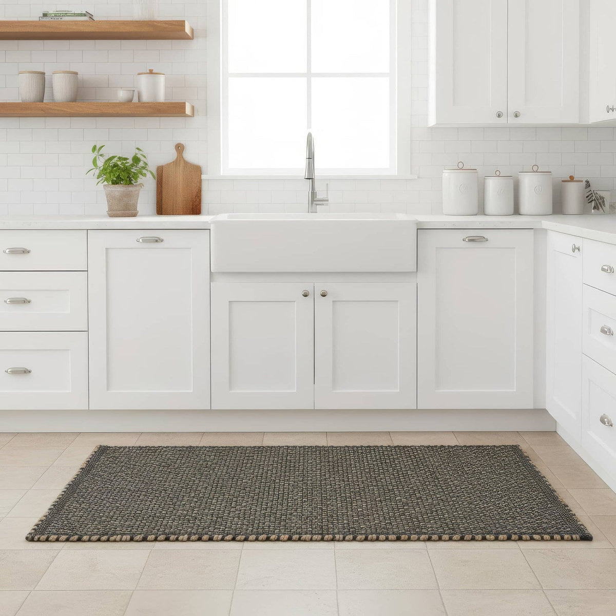 Green Jute & Cotton Woven Rug - Terra JC01 #_shape=Rectangle