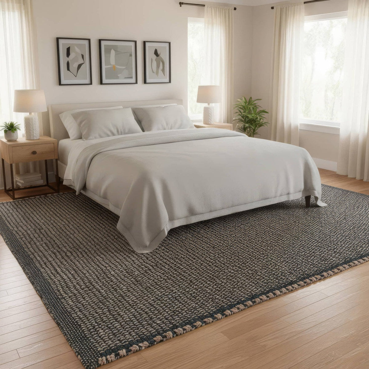 Green Jute & Cotton Woven Rug - Terra JC01