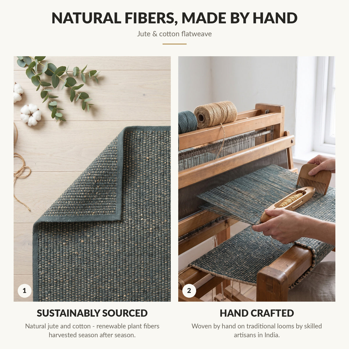Natural fibers, made by hand
