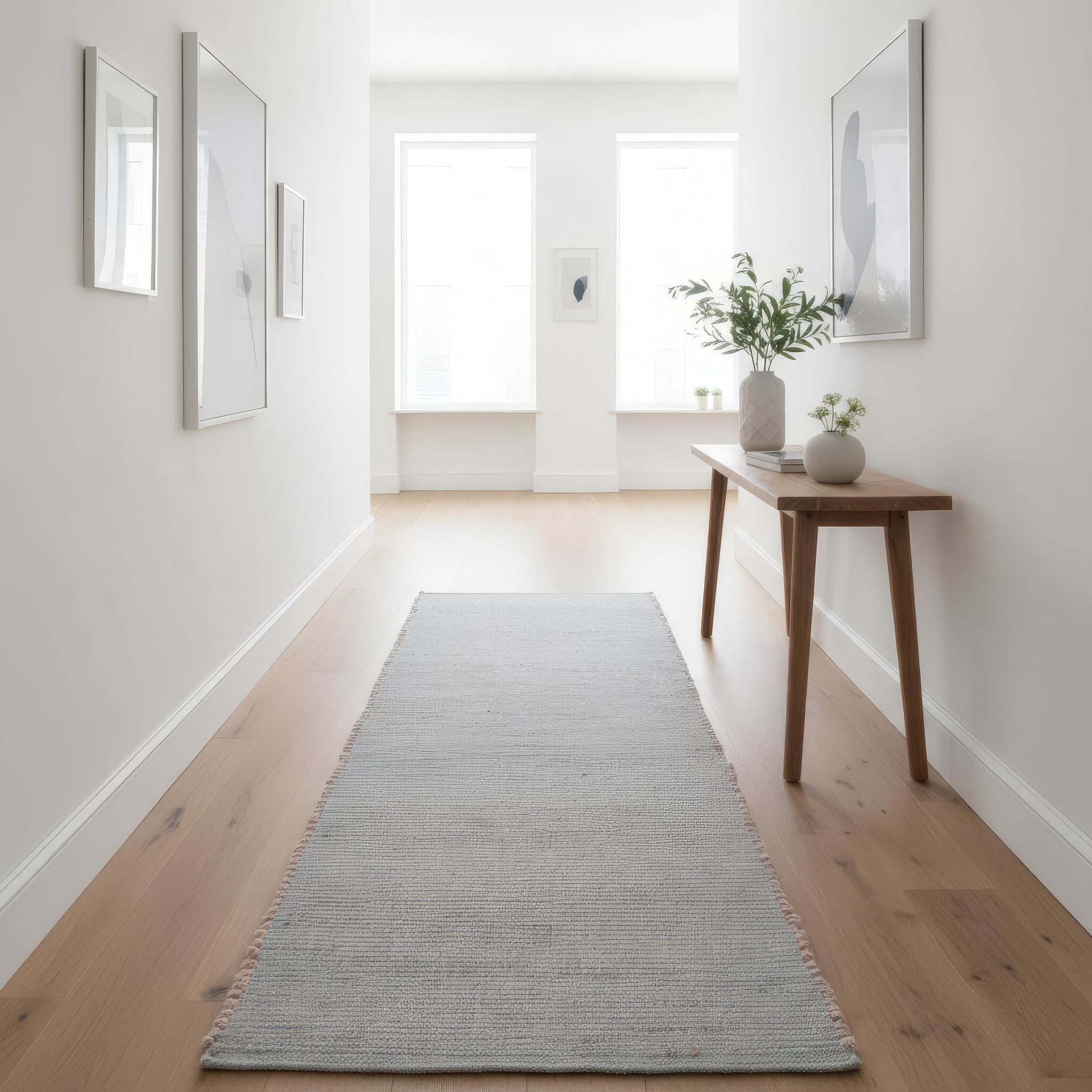 Light Gray Jute & Cotton Woven Rug – Reversible Natural Farmhouse Area Rug | Terra Collection