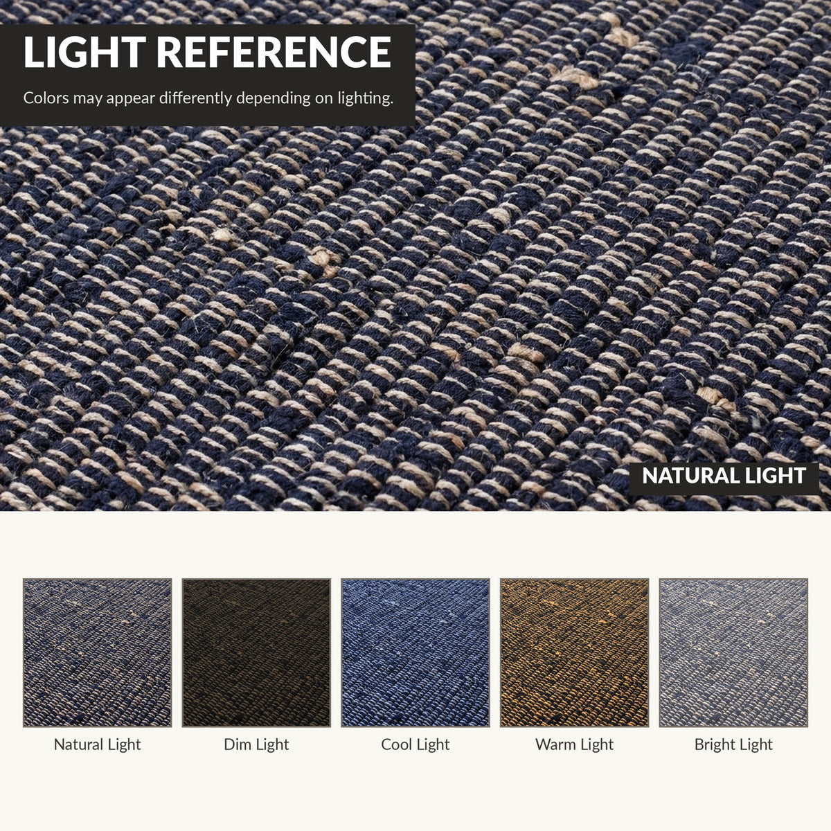 Navy colour reference under different lighting