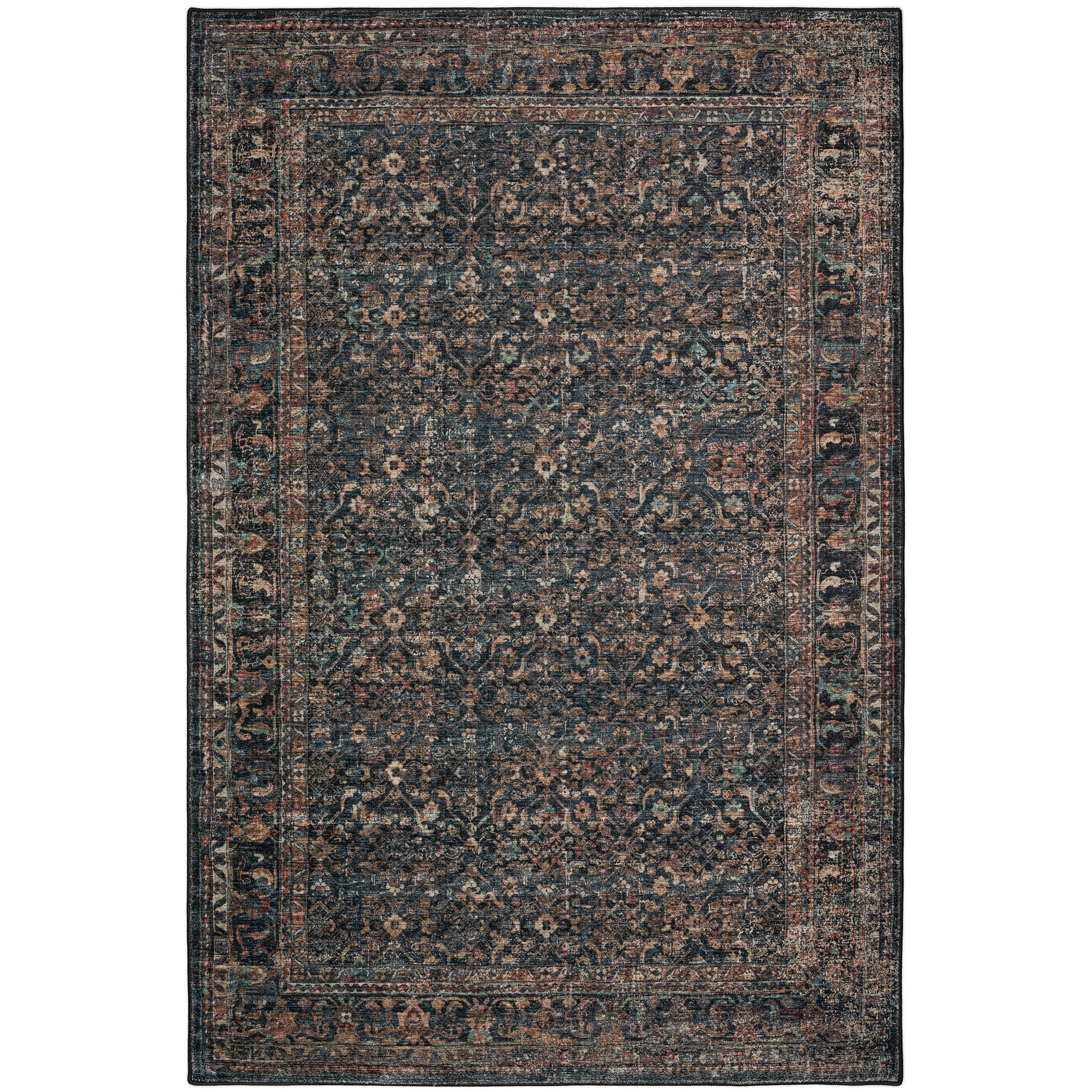 Indoor/Outdoor Traditional JC10 Midnight Black Rug 3' x 5' #shape_Rectangle