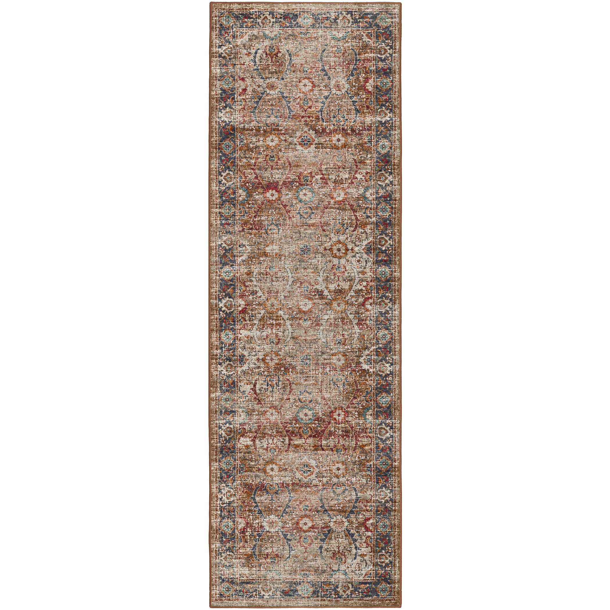 Indoor/Outdoor Traditional JC1 Taupe Multi Rug 2'6" x 10' #shape_Runner