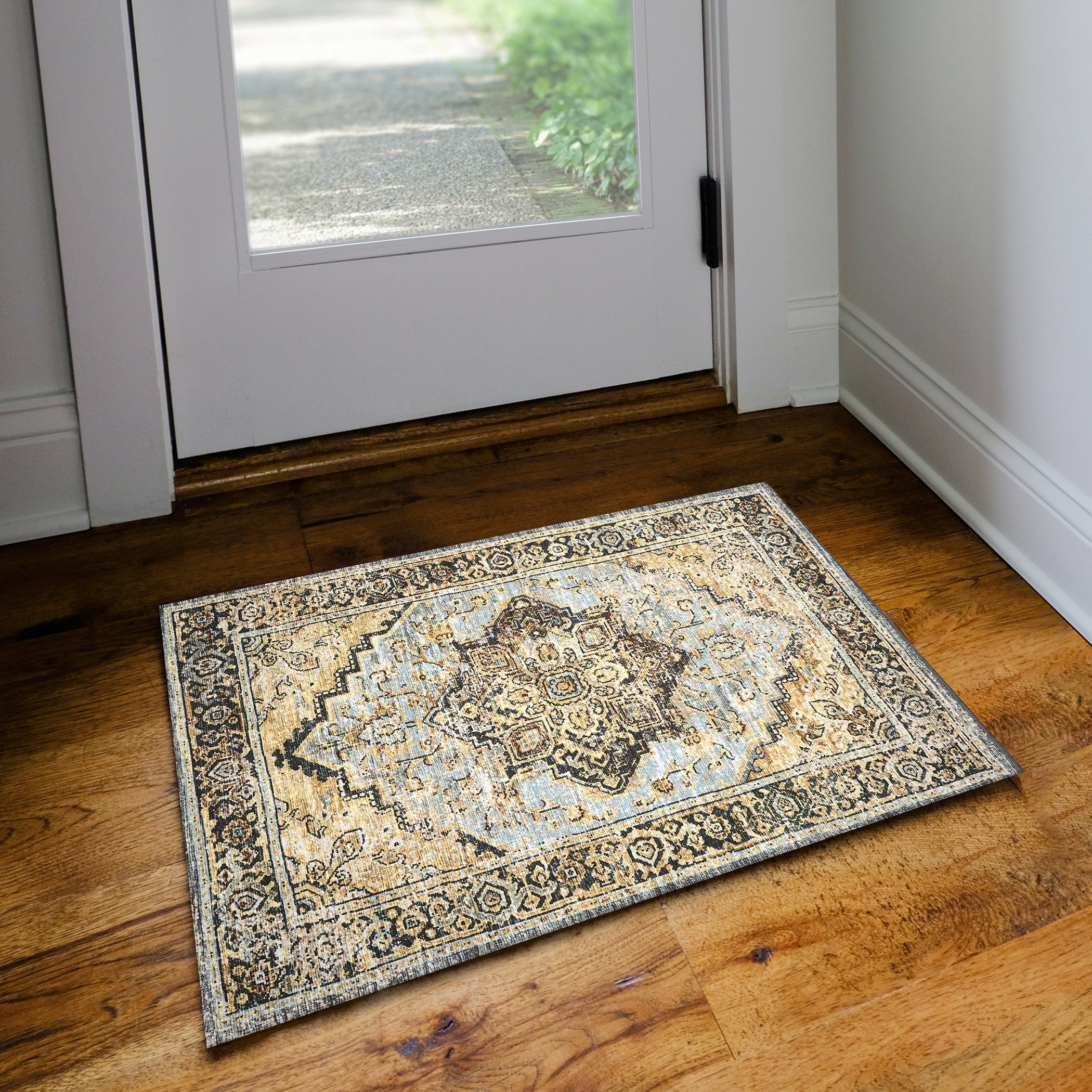 Indoor/Outdoor Traditional JC2 Pewter Gray Rug 2' x 3' #shape_Rectangle