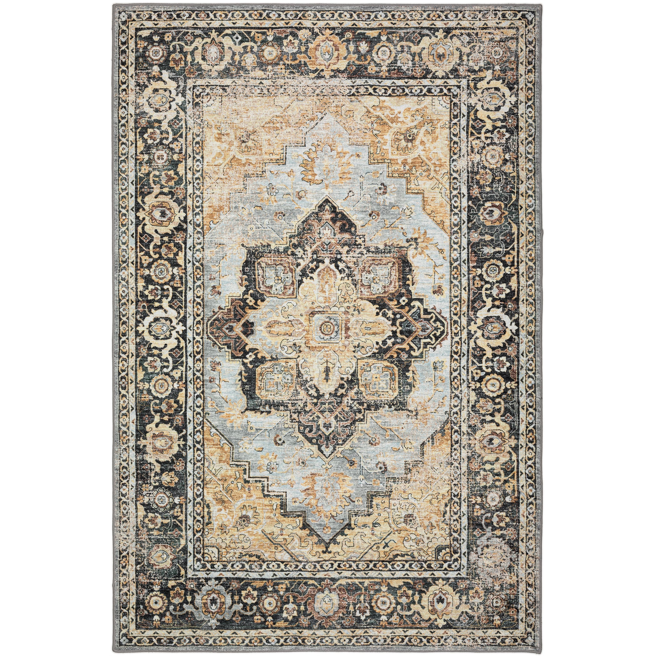 Indoor/Outdoor Traditional JC2 Pewter Gray Rug 3' x 5' #shape_Rectangle