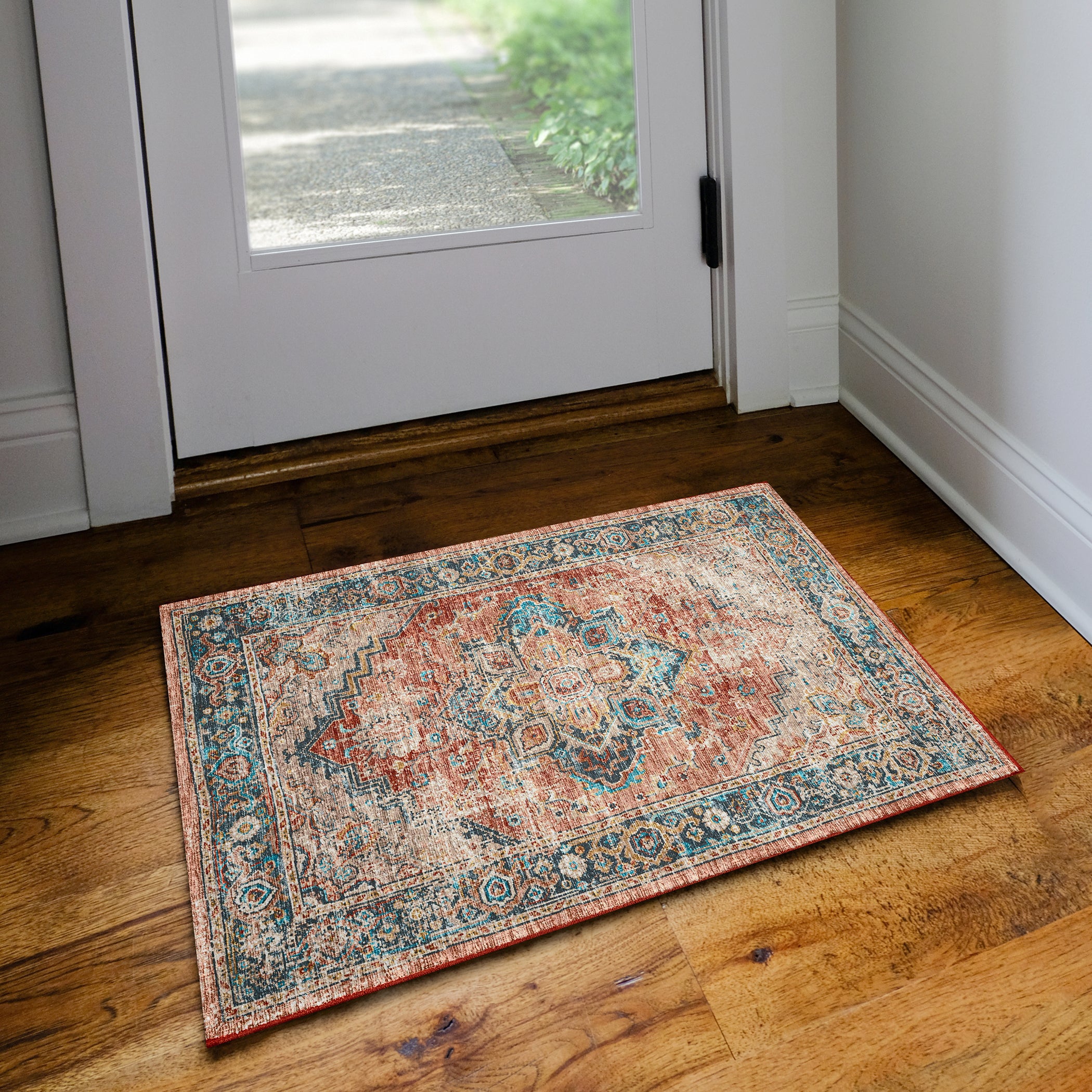 Indoor/Outdoor Traditional JC2 Spice Red Rug 2' x 3' #shape_Rectangle