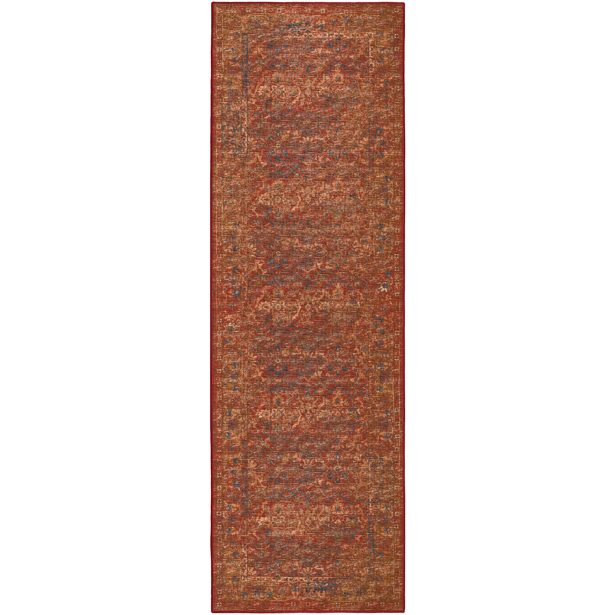Indoor/Outdoor Traditional JC3 Nutmeg Red Rug 2'6" x 10' #shape_Runner