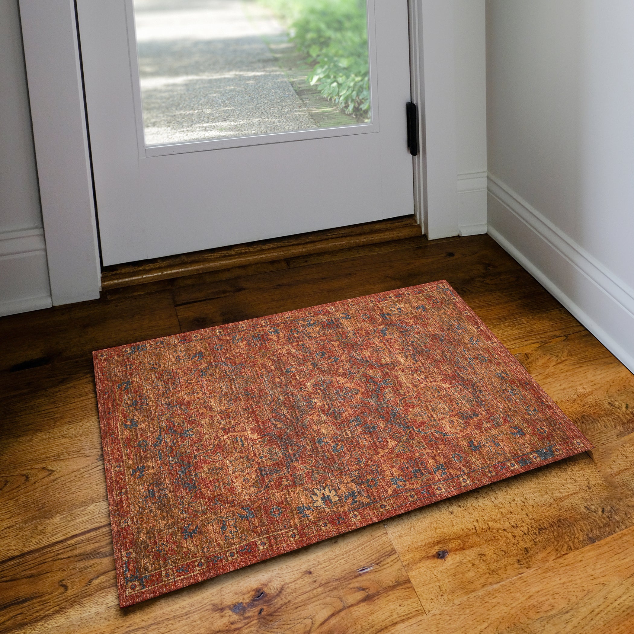 Indoor/Outdoor Traditional JC3 Nutmeg Red Rug 2' x 3' #shape_Rectangle