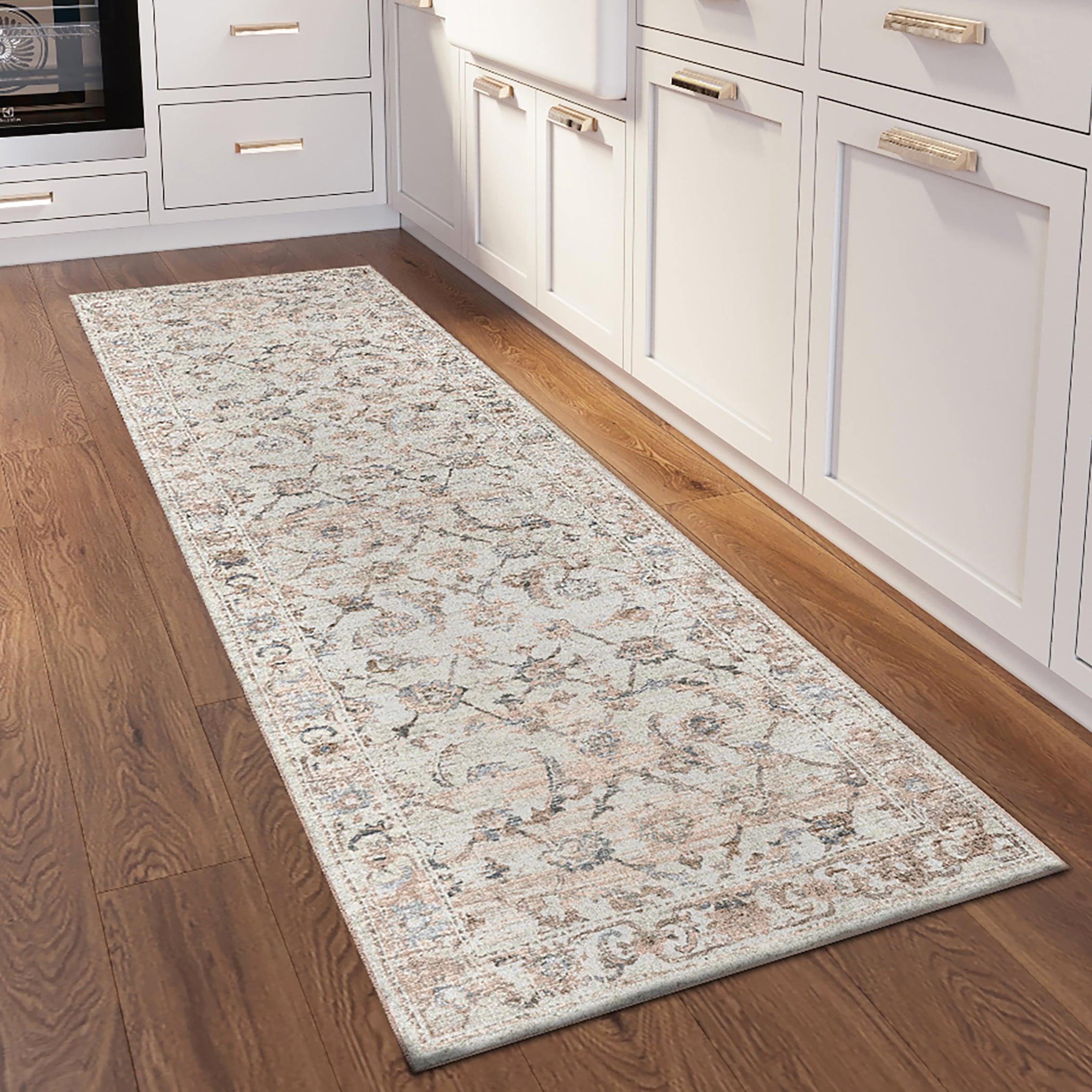 Indoor/Outdoor Traditional JC4 Linen Ivory Rug 2'6" x 10' #shape_Runner