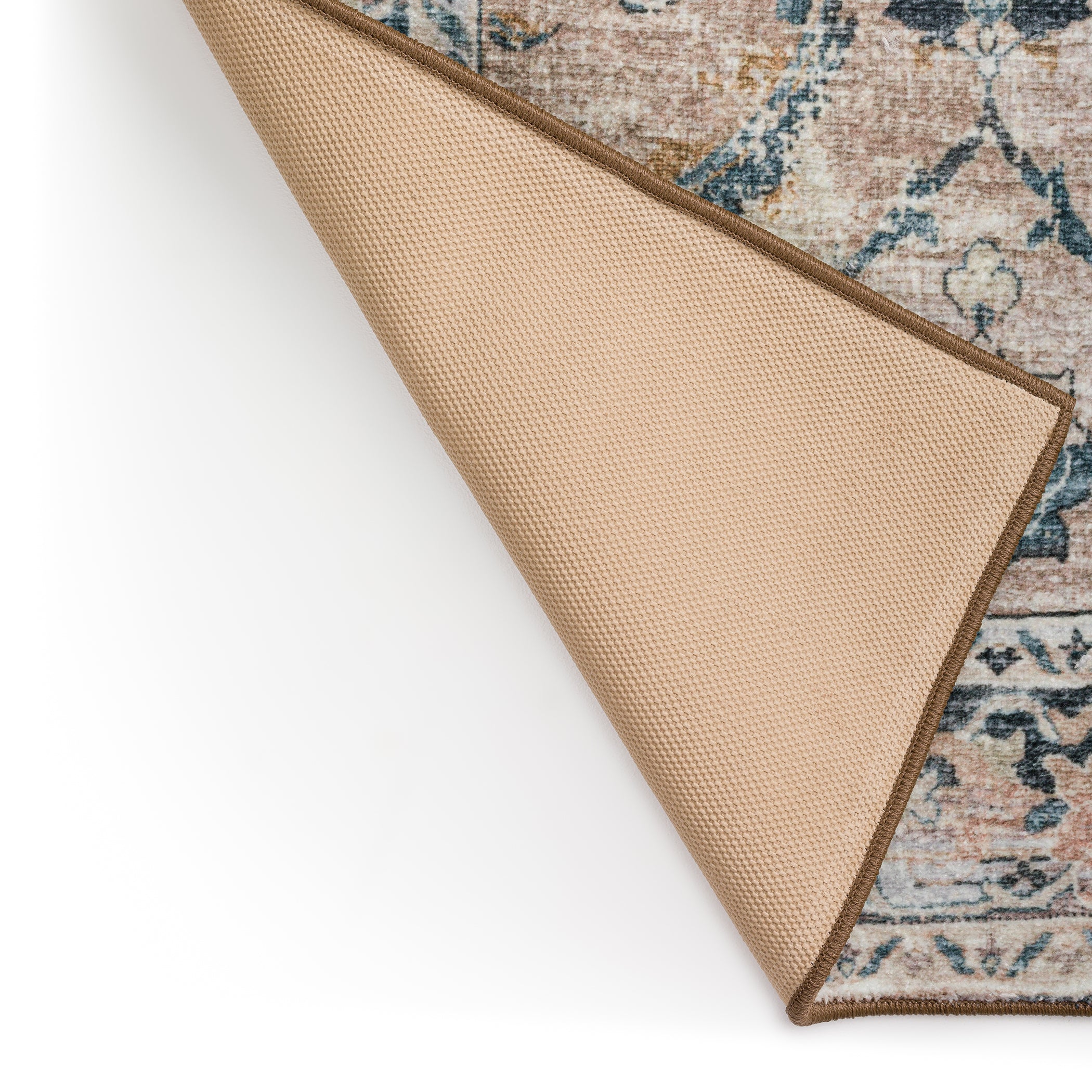 Indoor/Outdoor Traditional JC4 Taupe Blue Rug 2' x 3' #shape_Rectangle