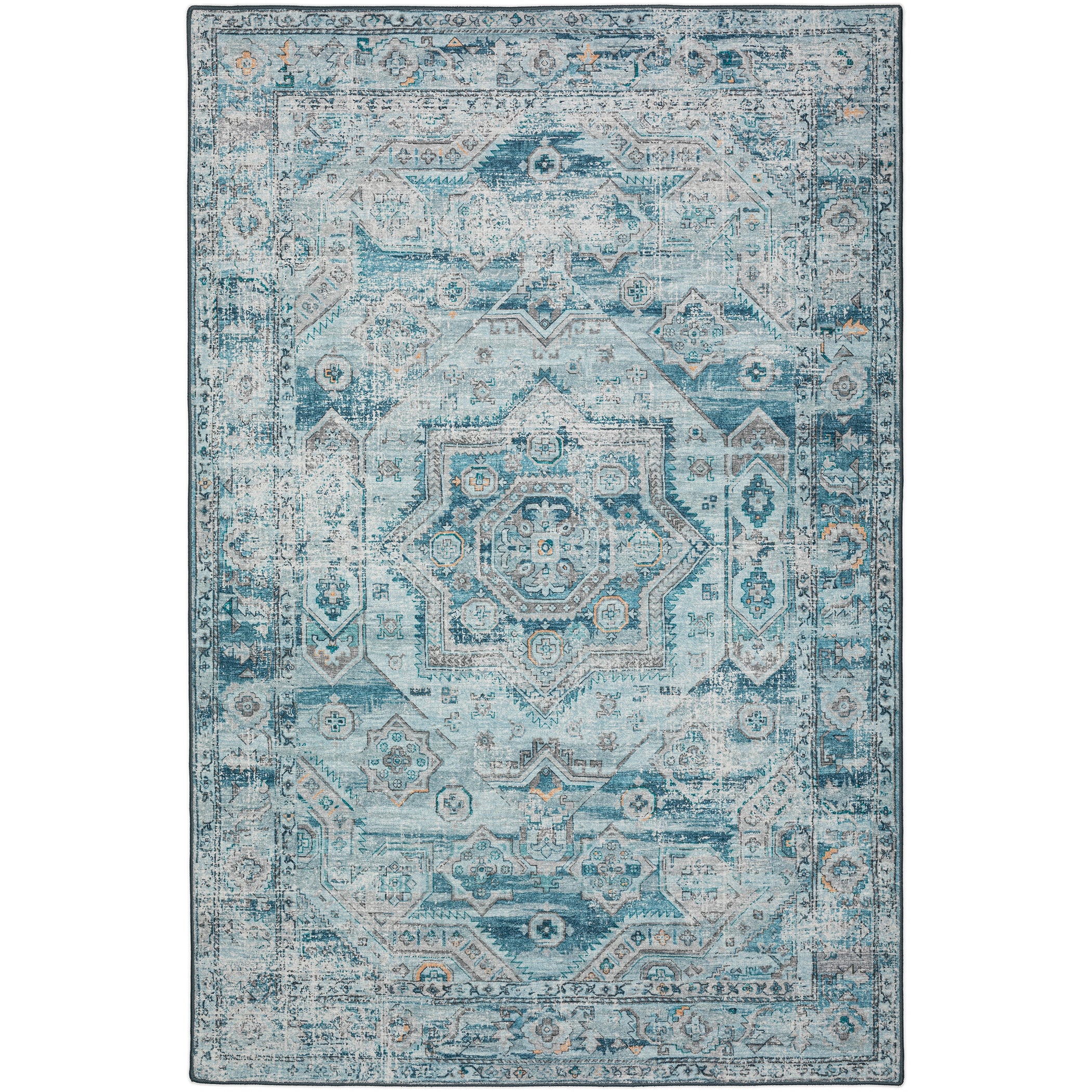 Indoor/Outdoor Traditional JC5 Denim Blue Rug 3' x 5' #shape_Rectangle