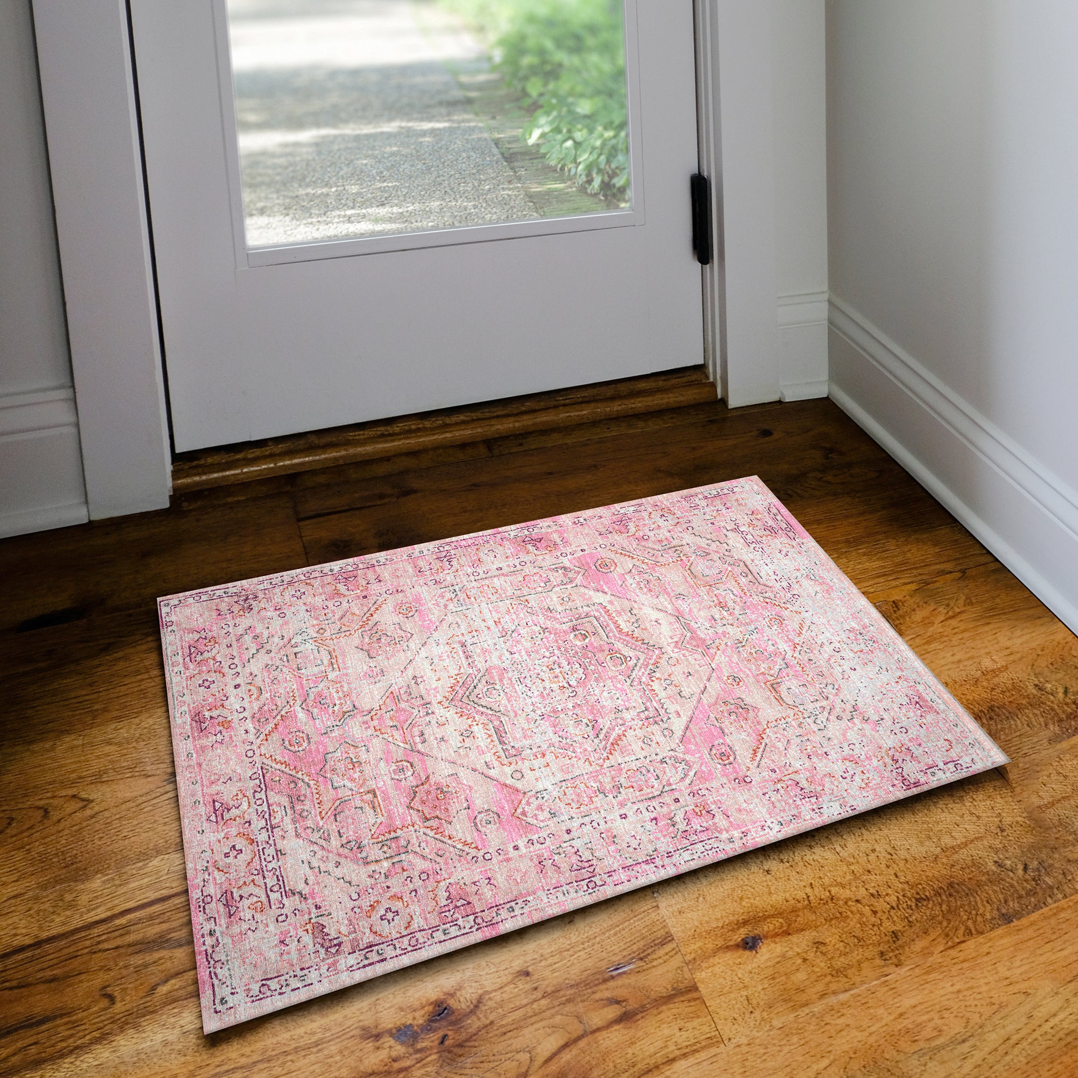 Indoor/Outdoor Traditional JC5 Rose Pink Rug 2' x 3' #shape_Rectangle