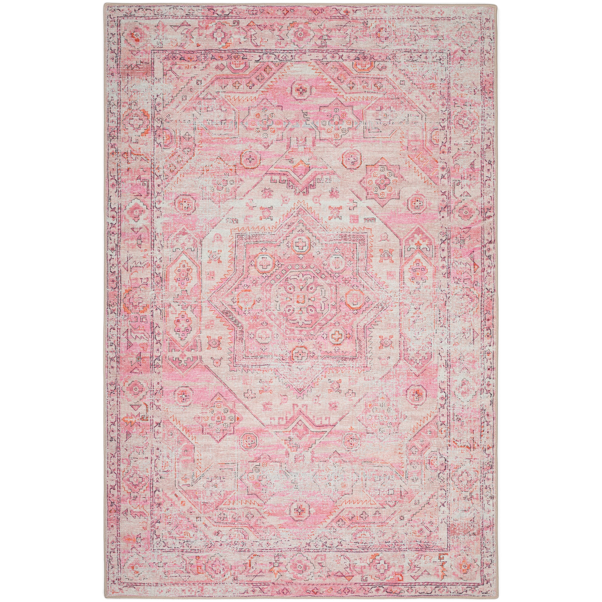 Indoor/Outdoor Traditional JC5 Rose Pink Rug 3' x 5' #shape_Rectangle