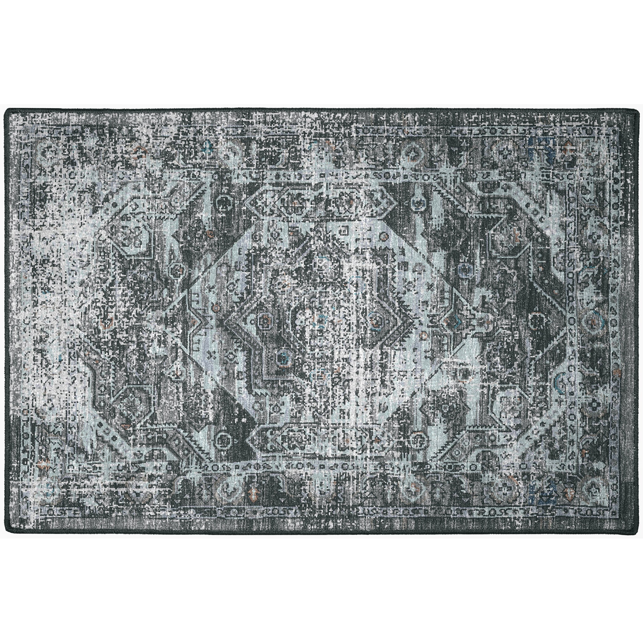 Indoor/Outdoor Traditional JC5 Steel Gray Rug 2' x 3' #shape_Rectangle