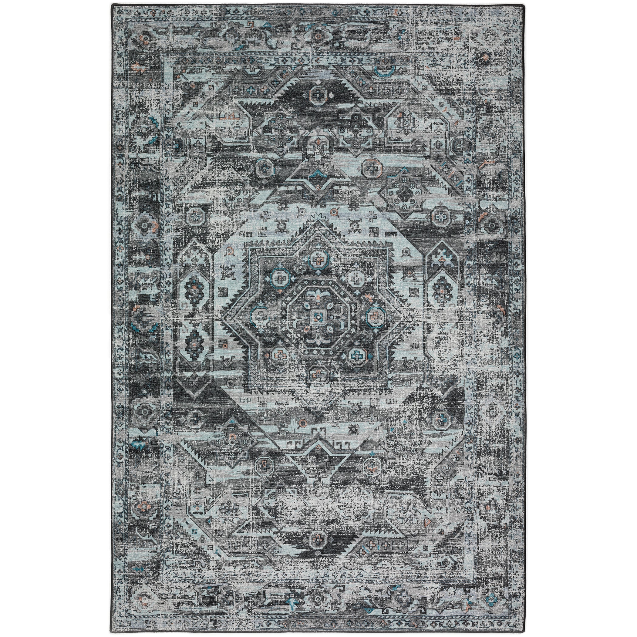 Indoor/Outdoor Traditional JC5 Steel Gray Rug 3' x 5' #shape_Rectangle