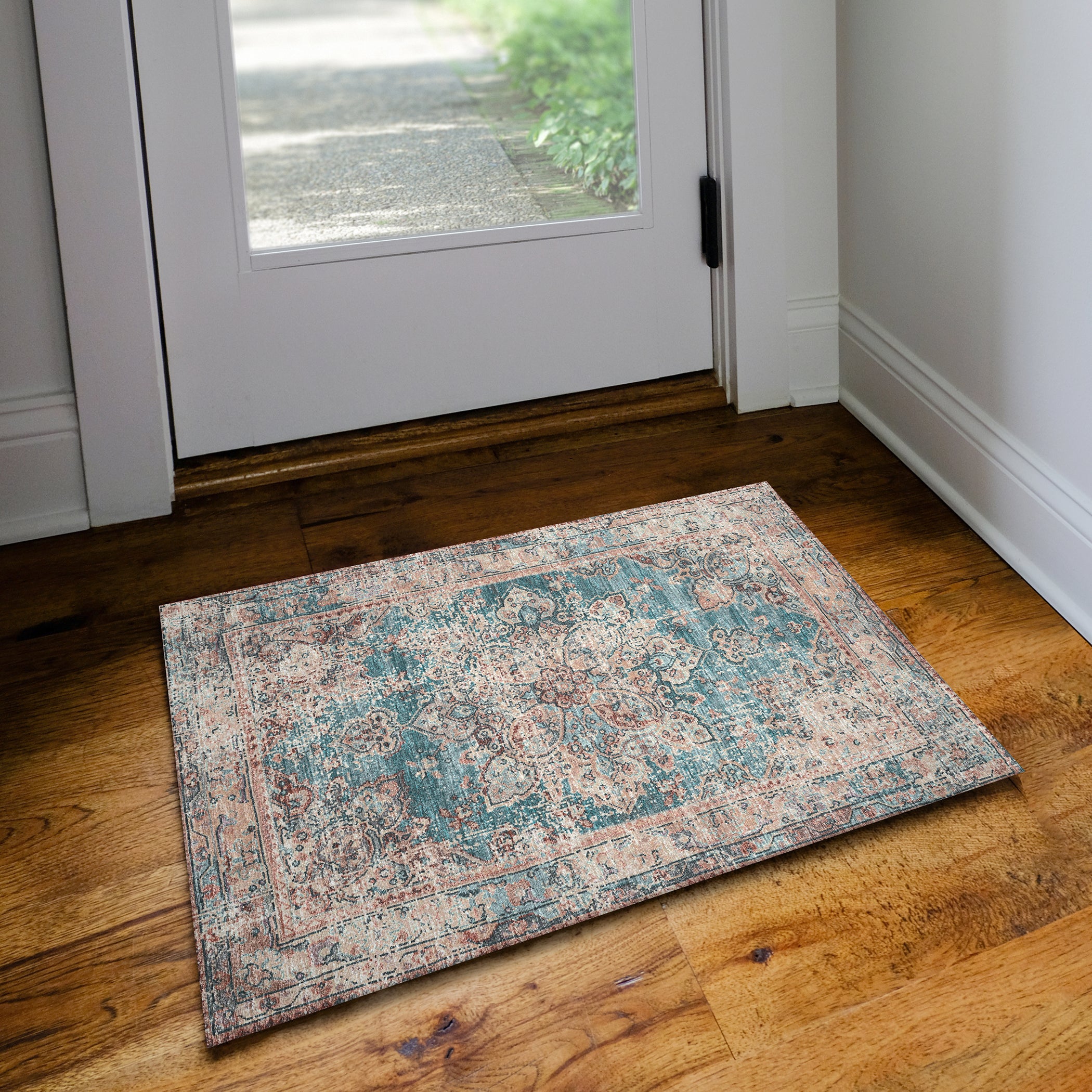 Indoor/Outdoor Traditional JC6 Riviera Blue Rug 2' x 3' #shape_Rectangle