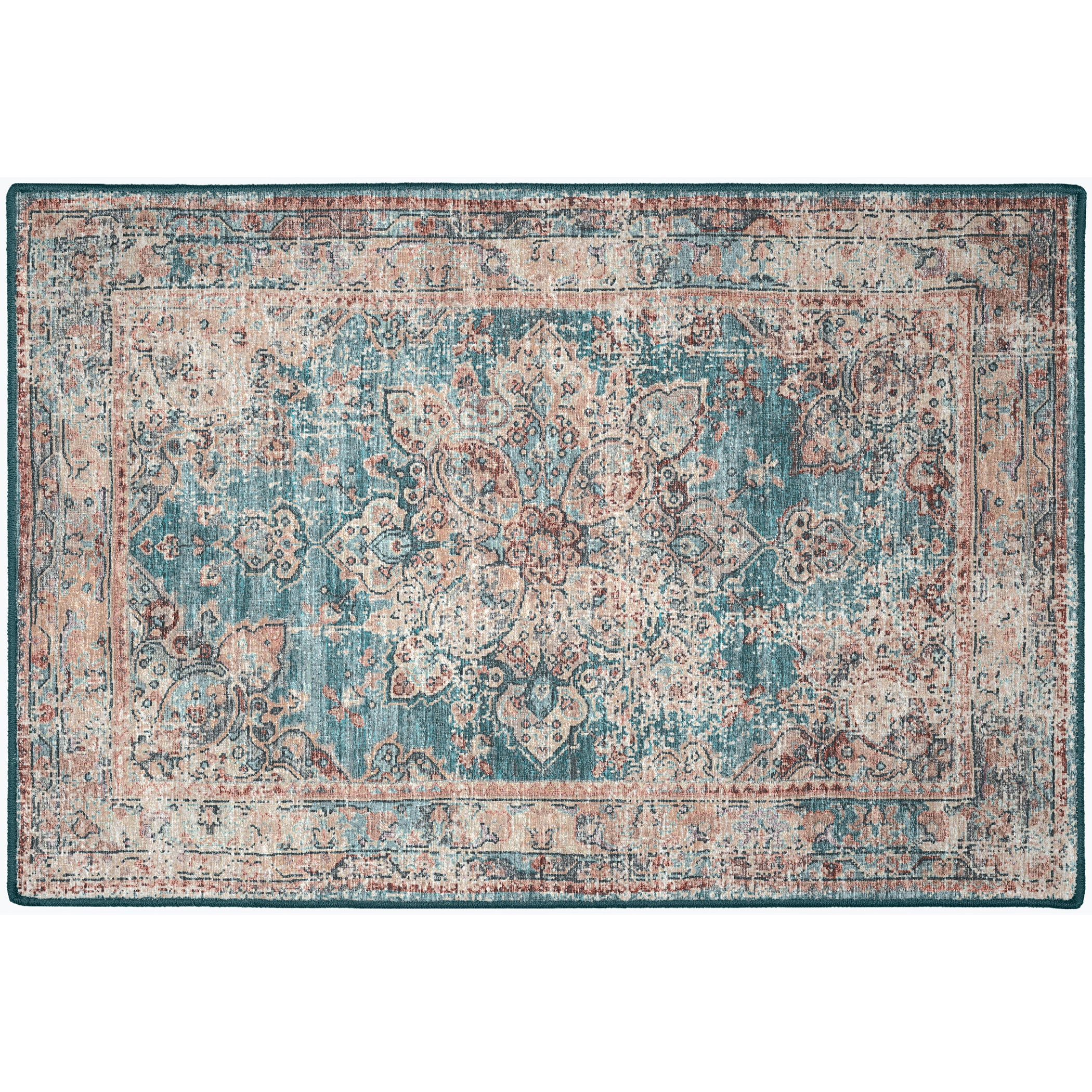 Indoor/Outdoor Traditional JC6 Riviera Blue Rug 2' x 3' #shape_Rectangle