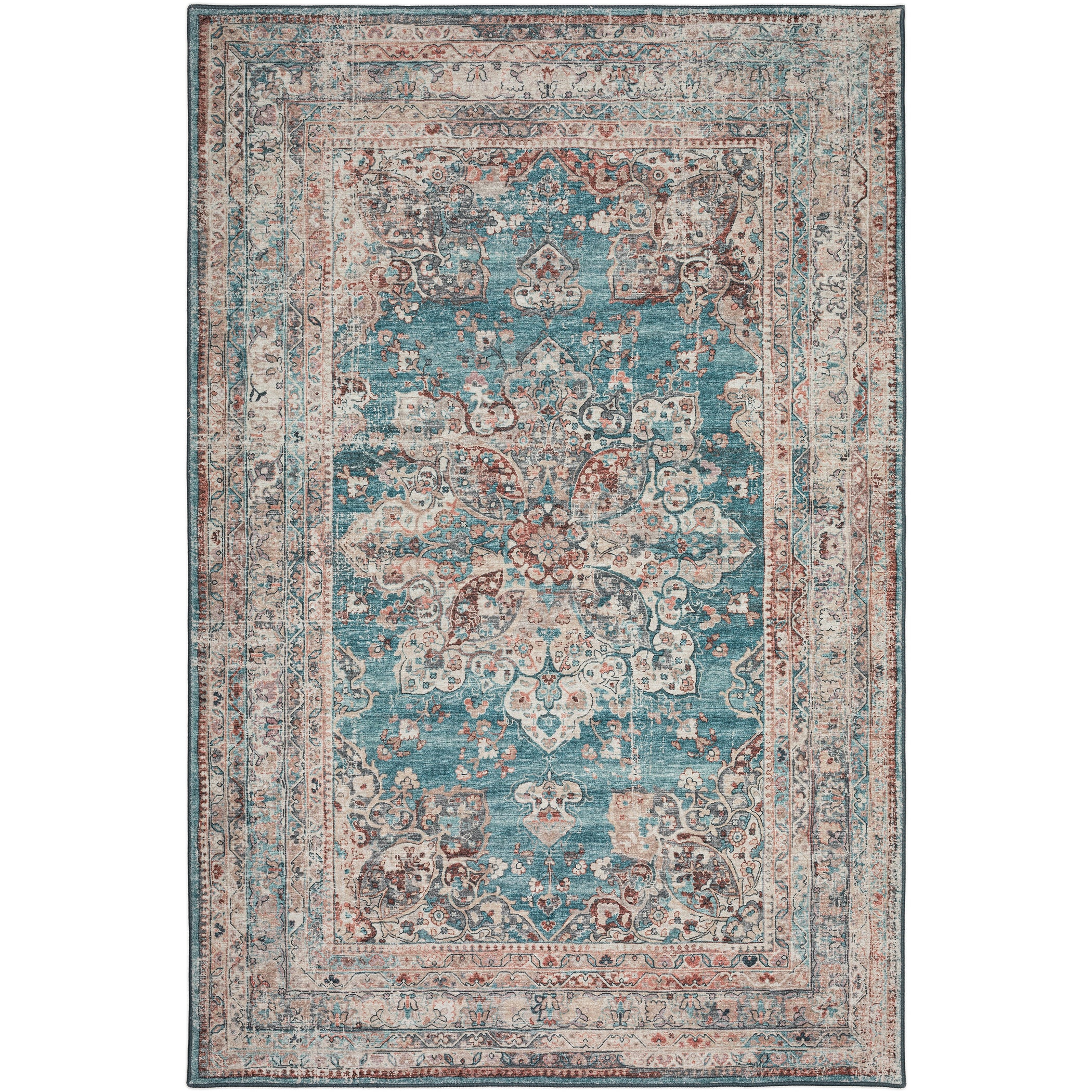 Indoor/Outdoor Traditional JC6 Riviera Blue Rug 3' x 5' #shape_Rectangle