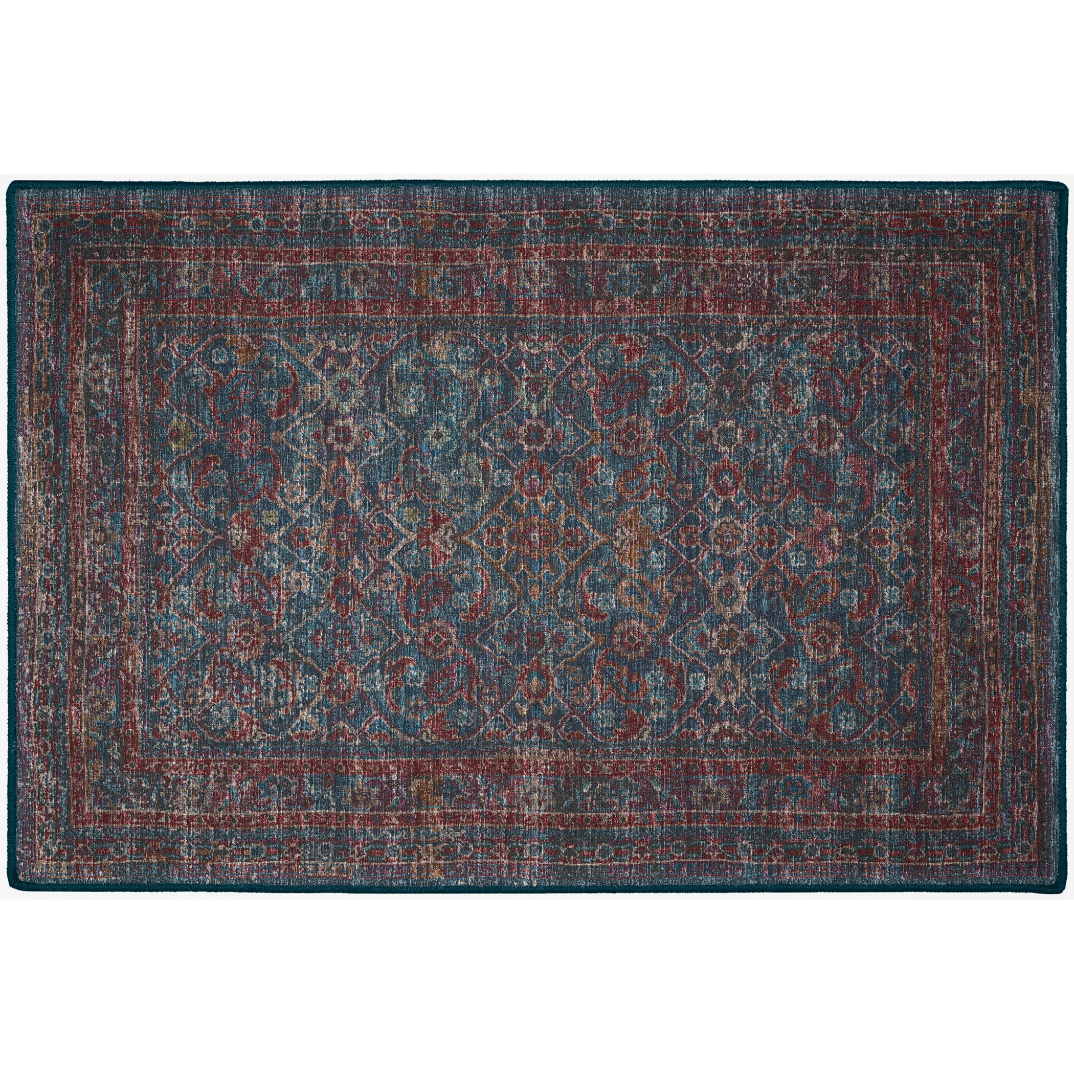 Indoor/Outdoor Traditional JC7 Navy Blue Rug 2' x 3' #shape_Rectangle