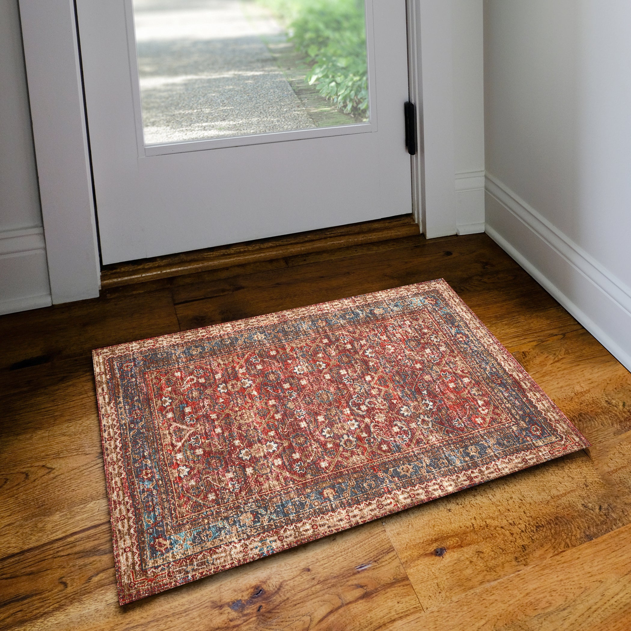 Indoor/Outdoor Traditional JC7 Scarlett Red Rug 2' x 3' #shape_Rectangle