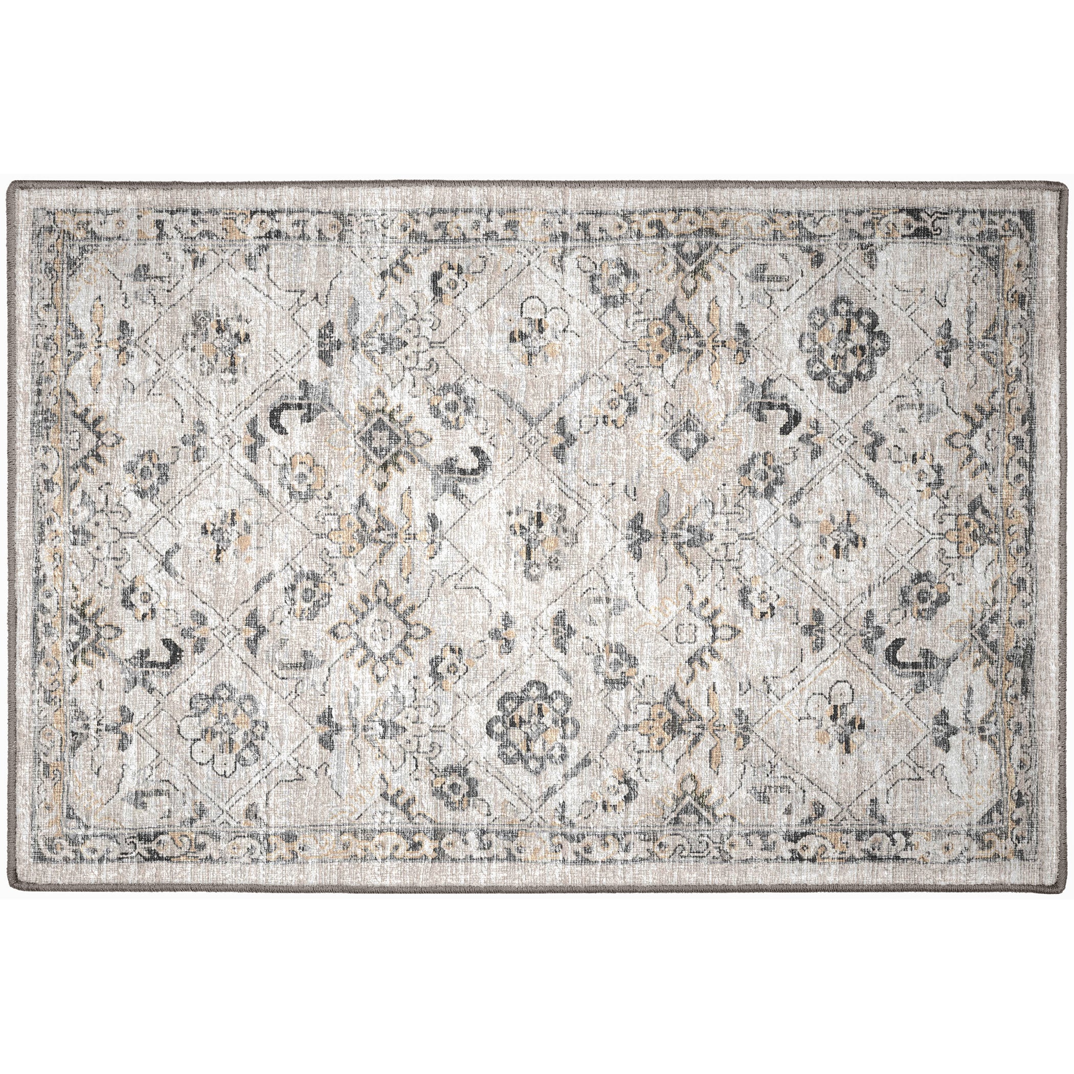 Indoor/Outdoor Traditional JC8 Mink Gray Rug 2' x 3' #shape_Rectangle