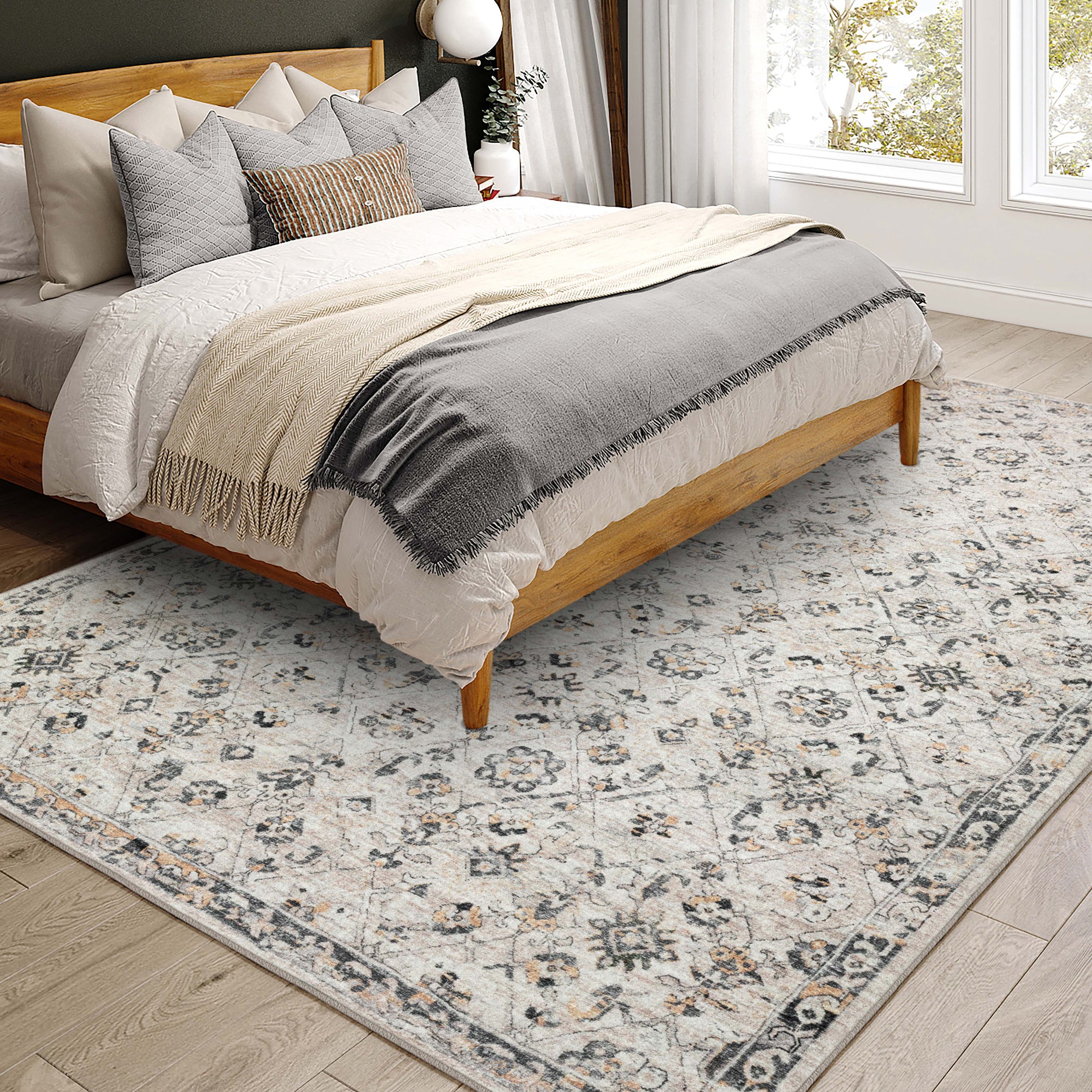 Indoor/Outdoor Traditional JC8 Mink Gray Rug 3' x 5' #shape_Rectangle
