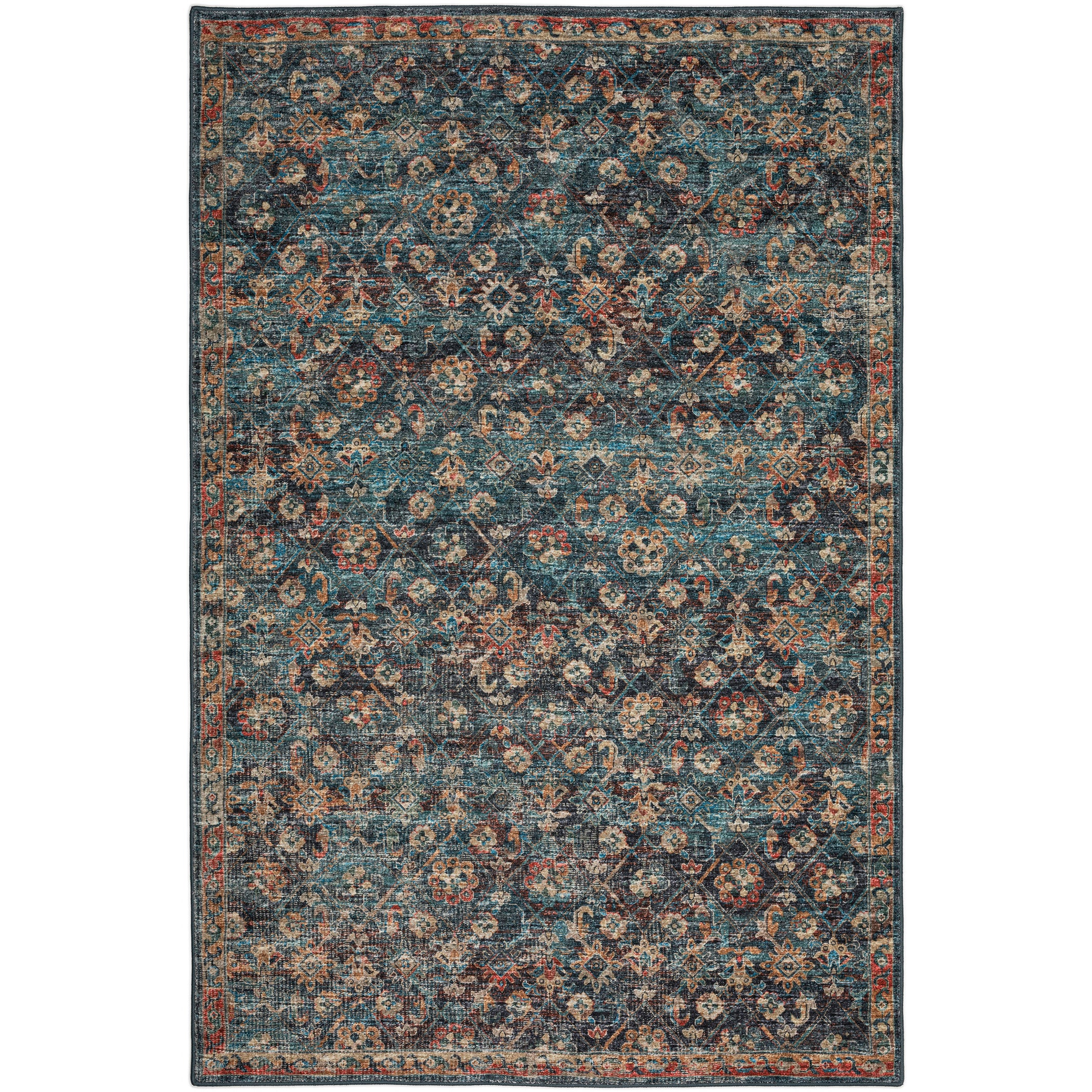 Indoor/Outdoor Traditional JC8 Navy Blue Rug 3' x 5' #shape_Rectangle