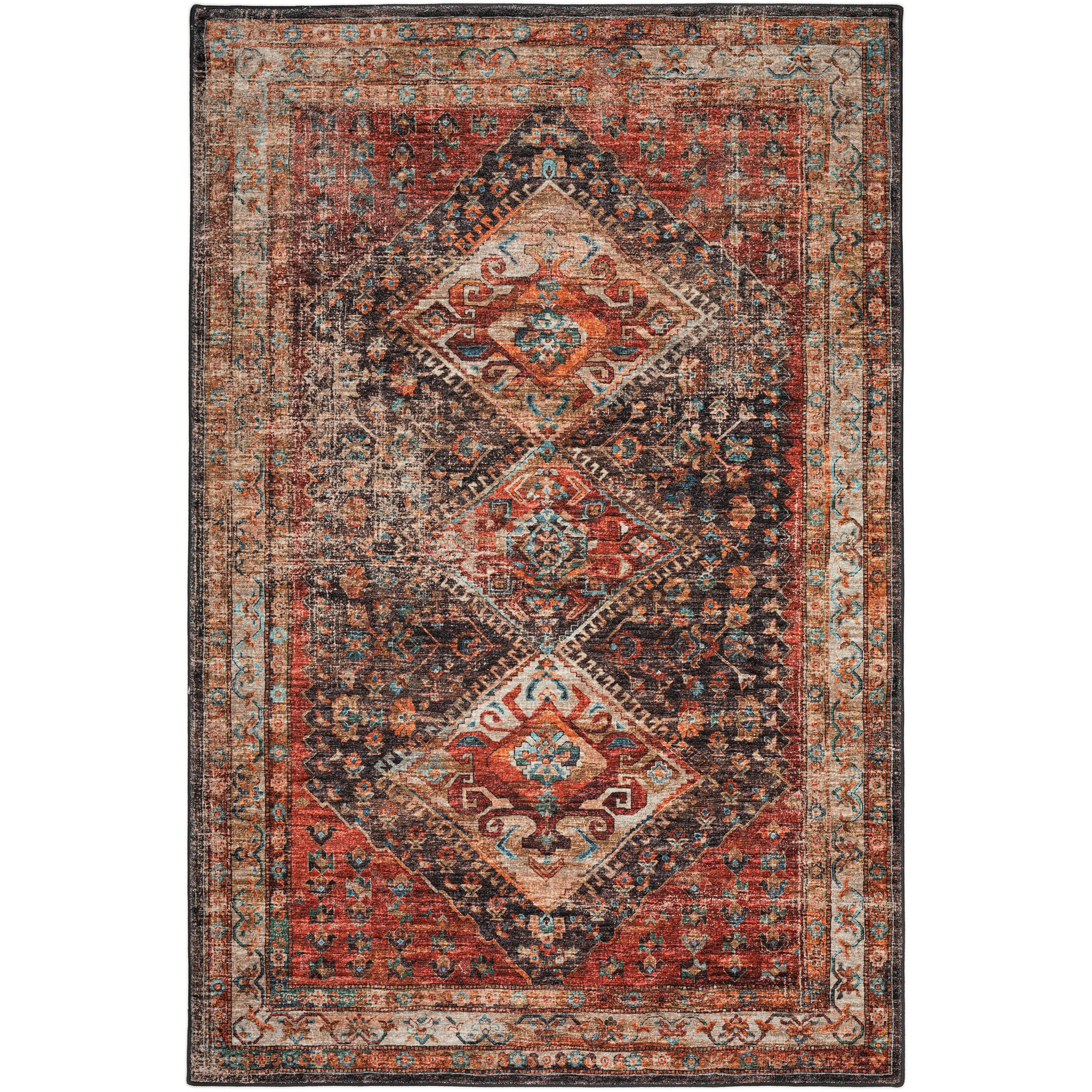 Indoor/Outdoor Traditional JC9 Canyon Red Rug 3' x 5' #shape_Rectangle