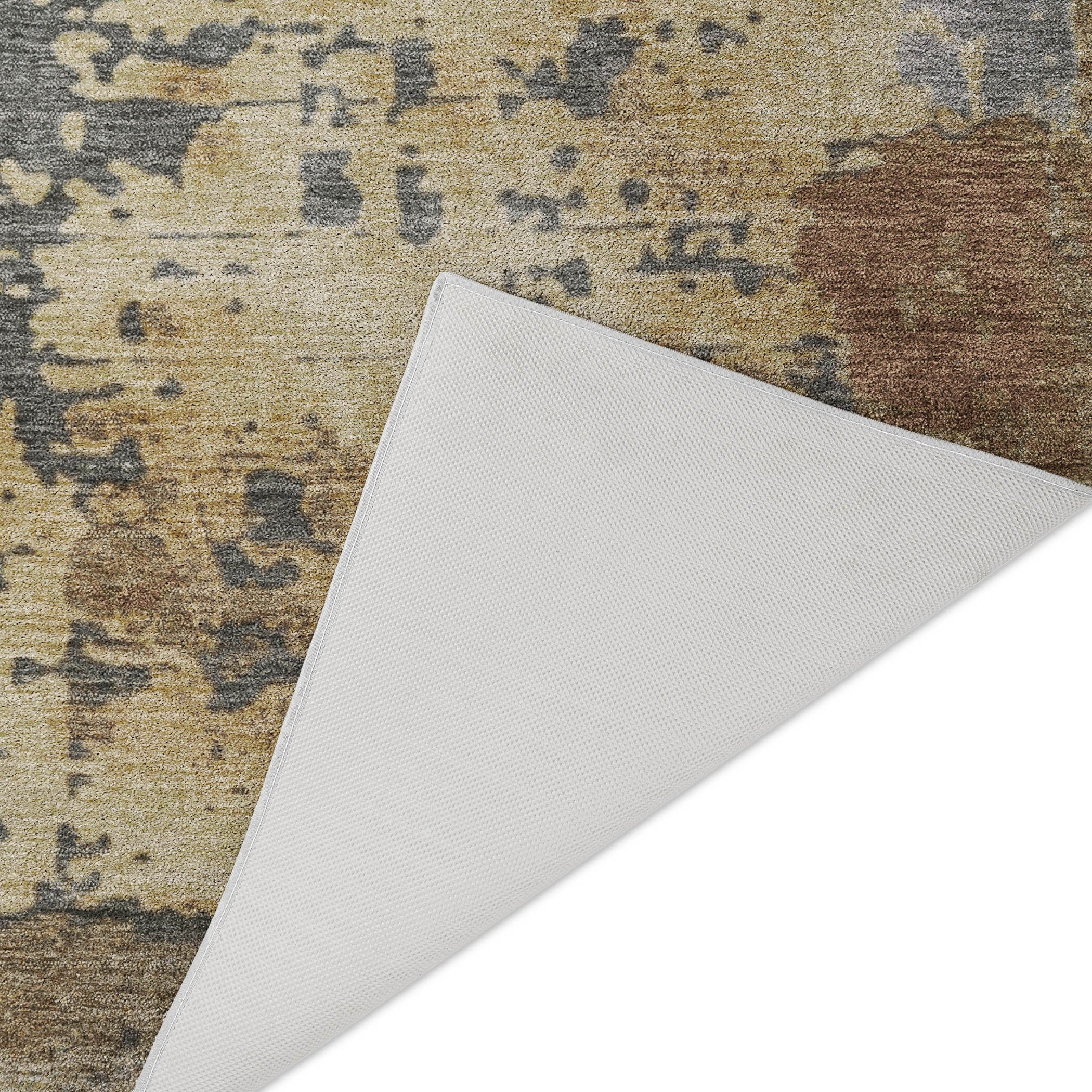 Luxury Washable Indoor/Outdoor Transitional KC11 Pewter Gray Rug 1'8" x 2'6" #shape_Rectangle