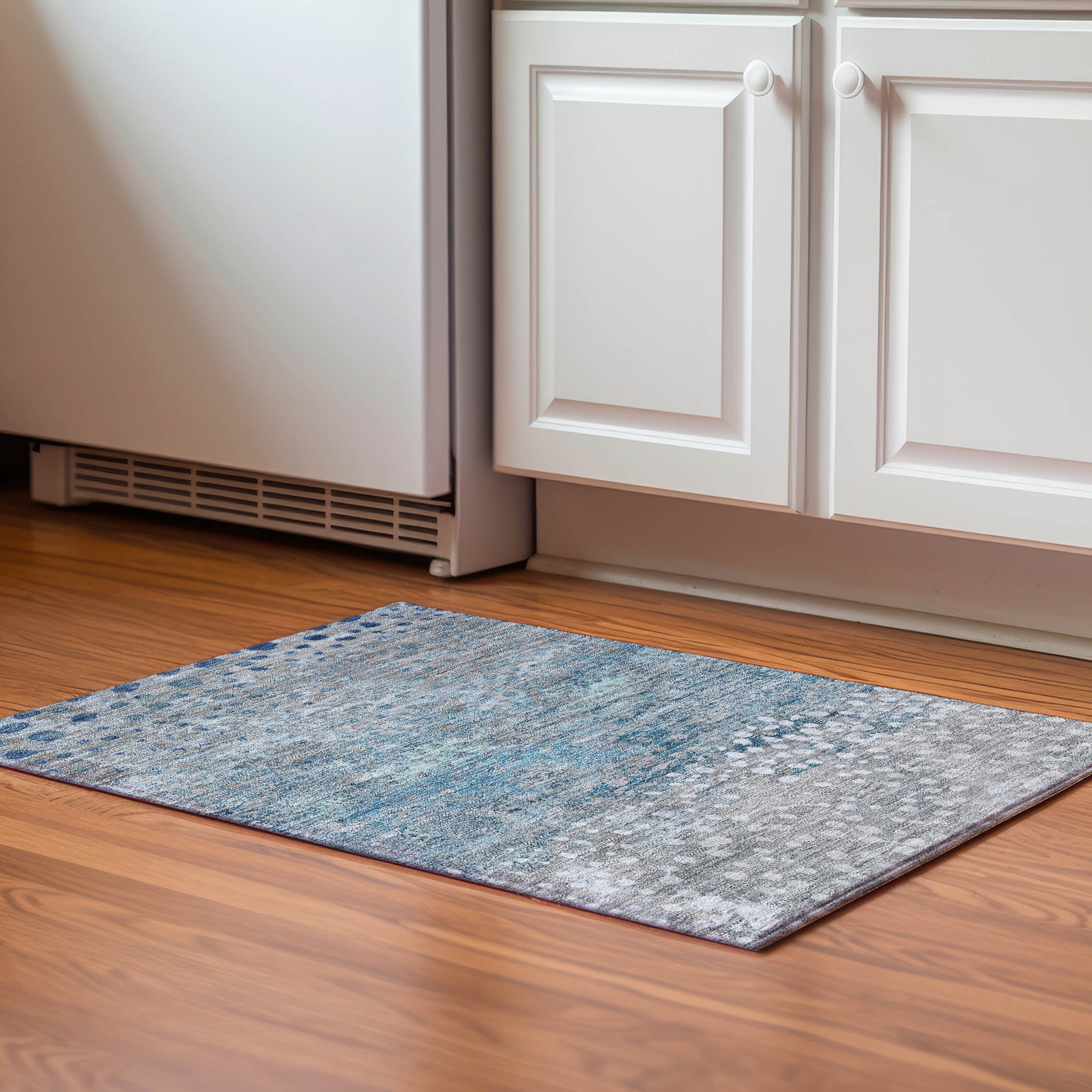 Luxury Washable Indoor/Outdoor Transitional KC13 Gray Rug 1'8" x 2'6" #shape_Rectangle