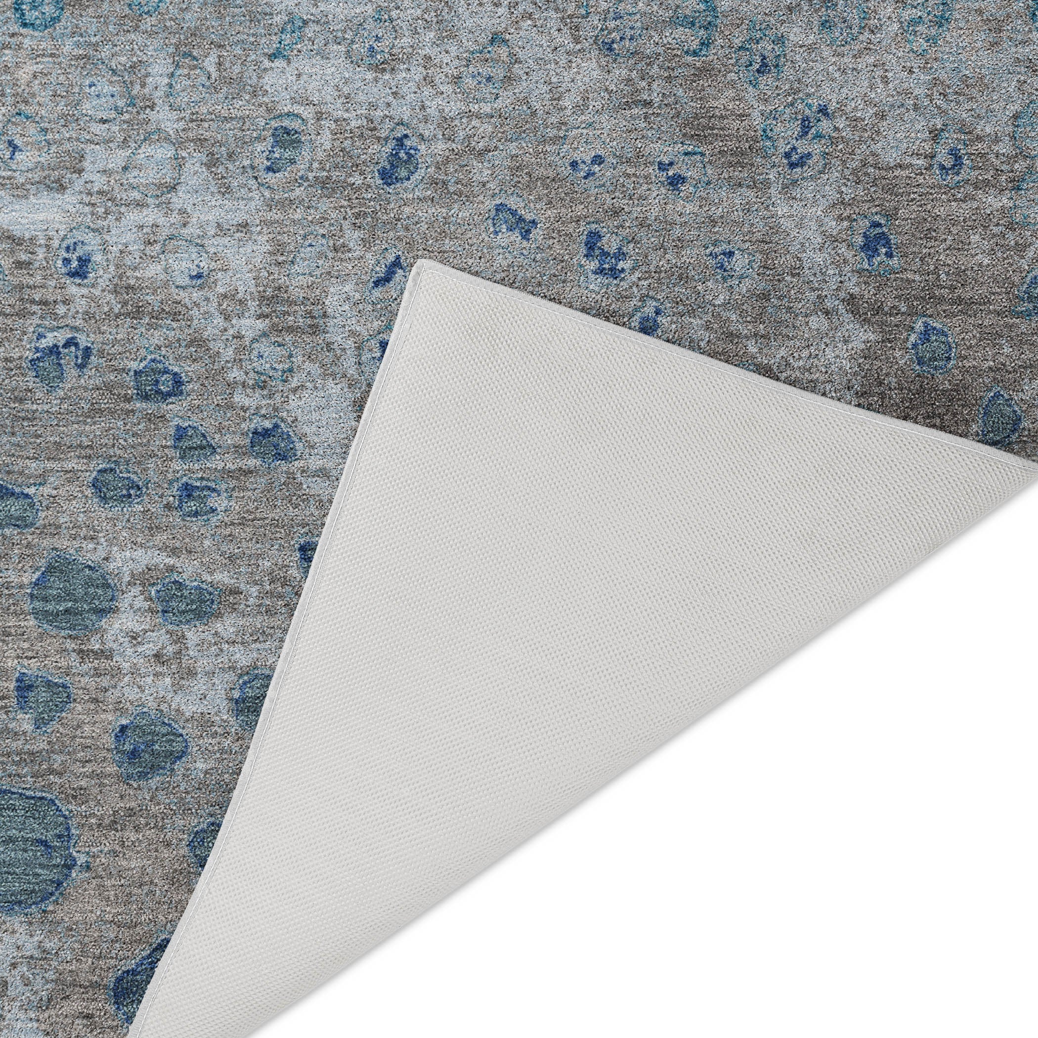 Luxury Washable Indoor/Outdoor Transitional KC13 Gray Rug 1'8" x 2'6" #shape_Rectangle