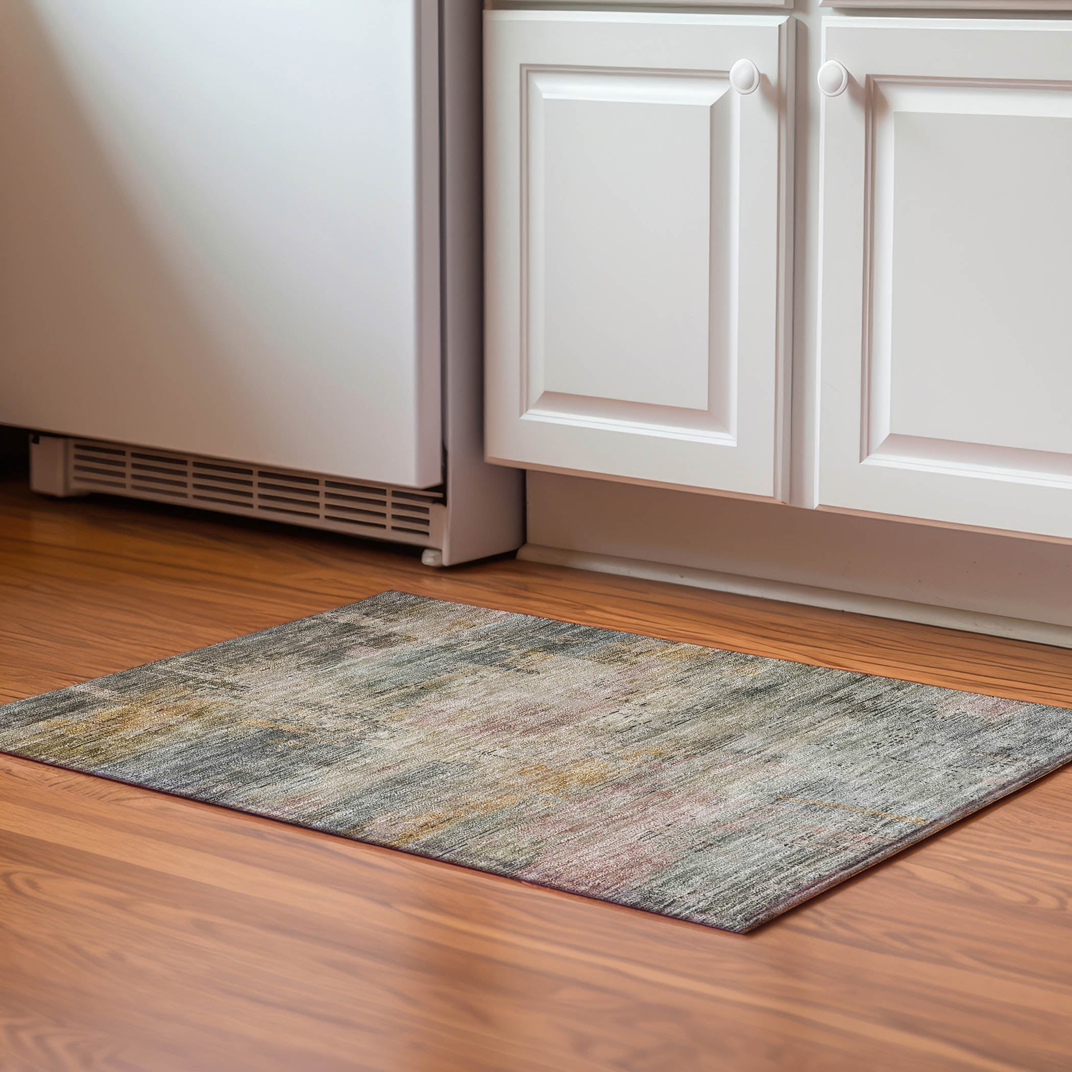 Luxury Washable Indoor/Outdoor Transitional KC15 Granite Gray Rug 1'8" x 2'6" #shape_Rectangle
