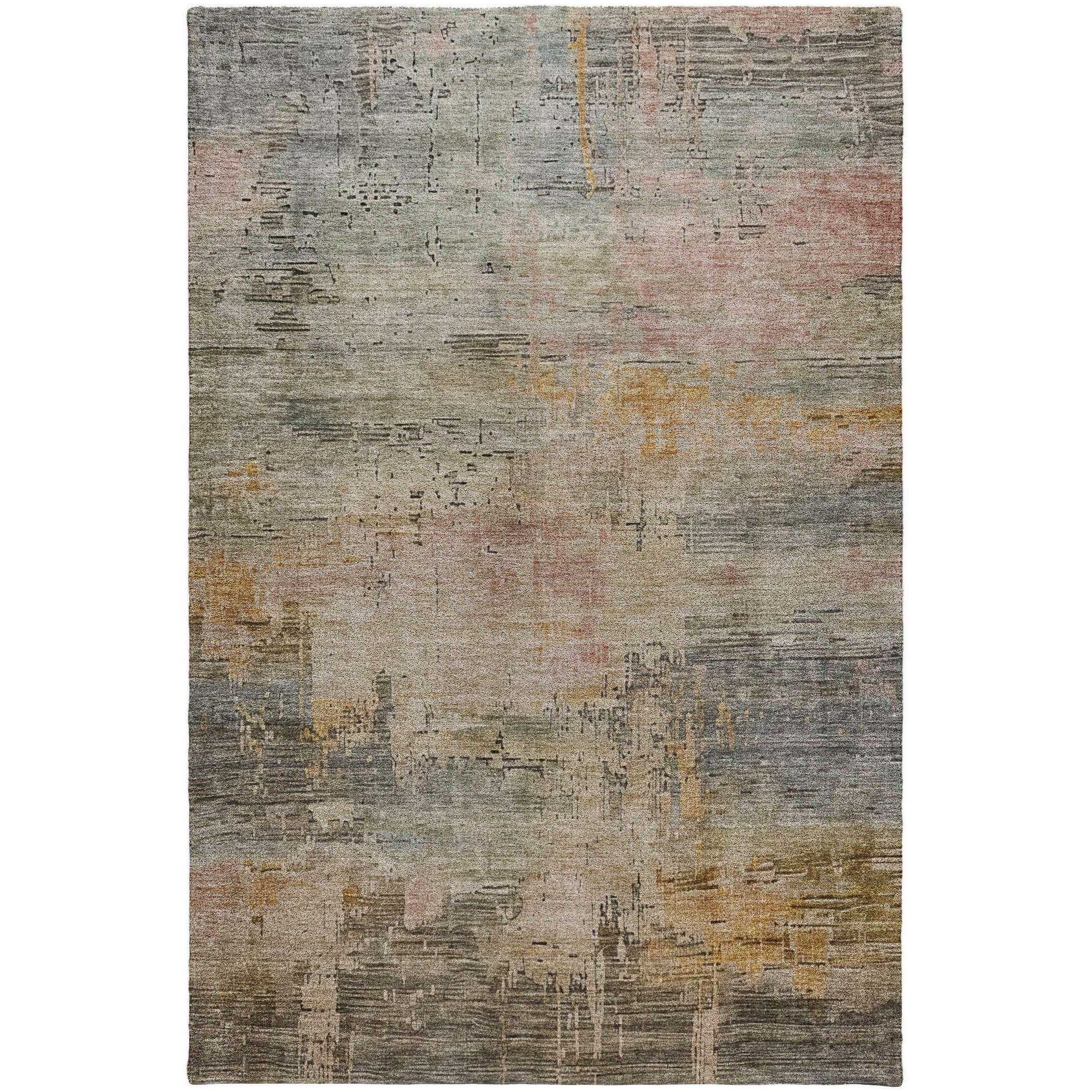 Luxury Washable Indoor/Outdoor Transitional KC15 Granite Gray Rug 2'6" x 3'10" #shape_Rectangle