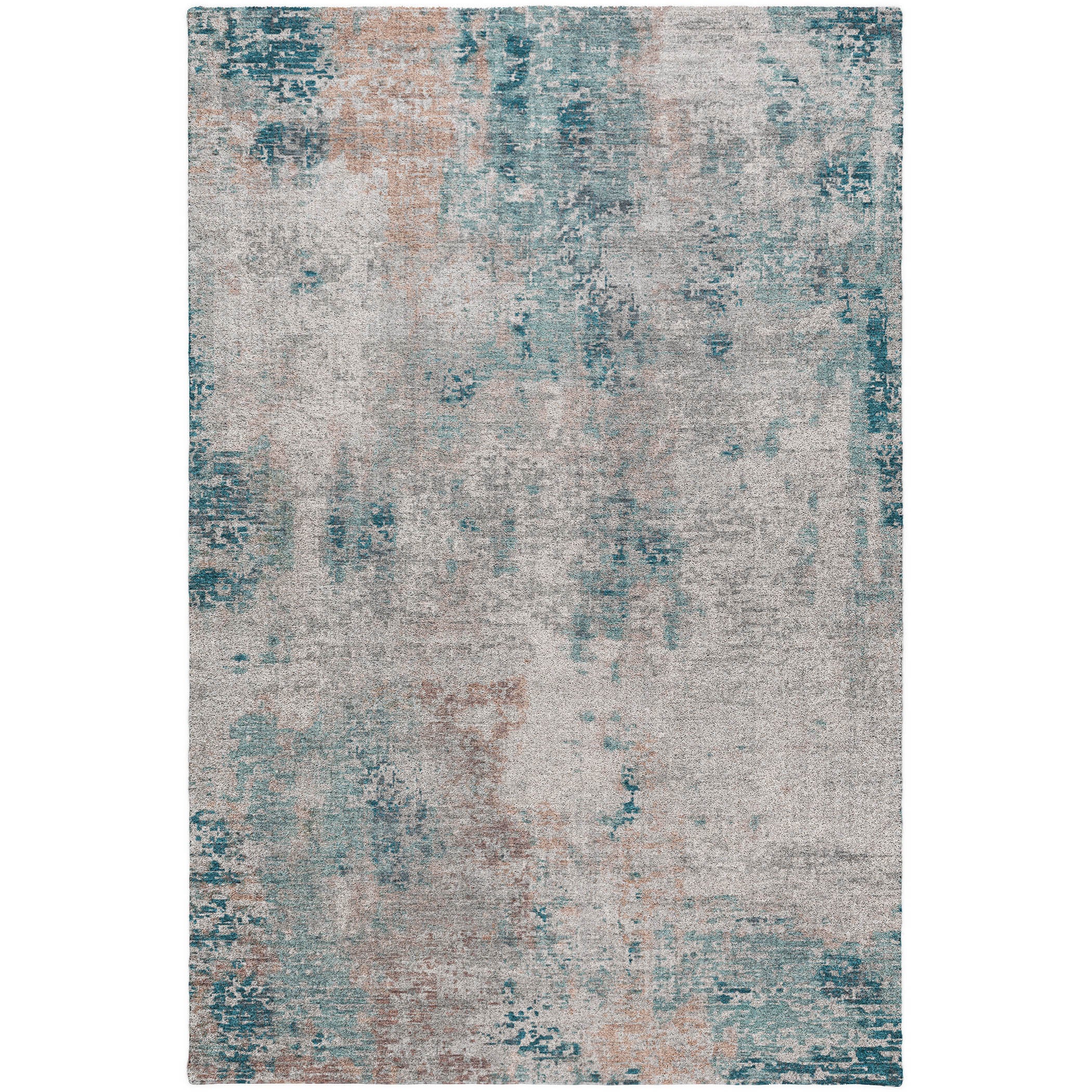 Luxury Washable Indoor/Outdoor Transitional KC4 Teal Rug 2'6" x 3'10" #shape_Rectangle