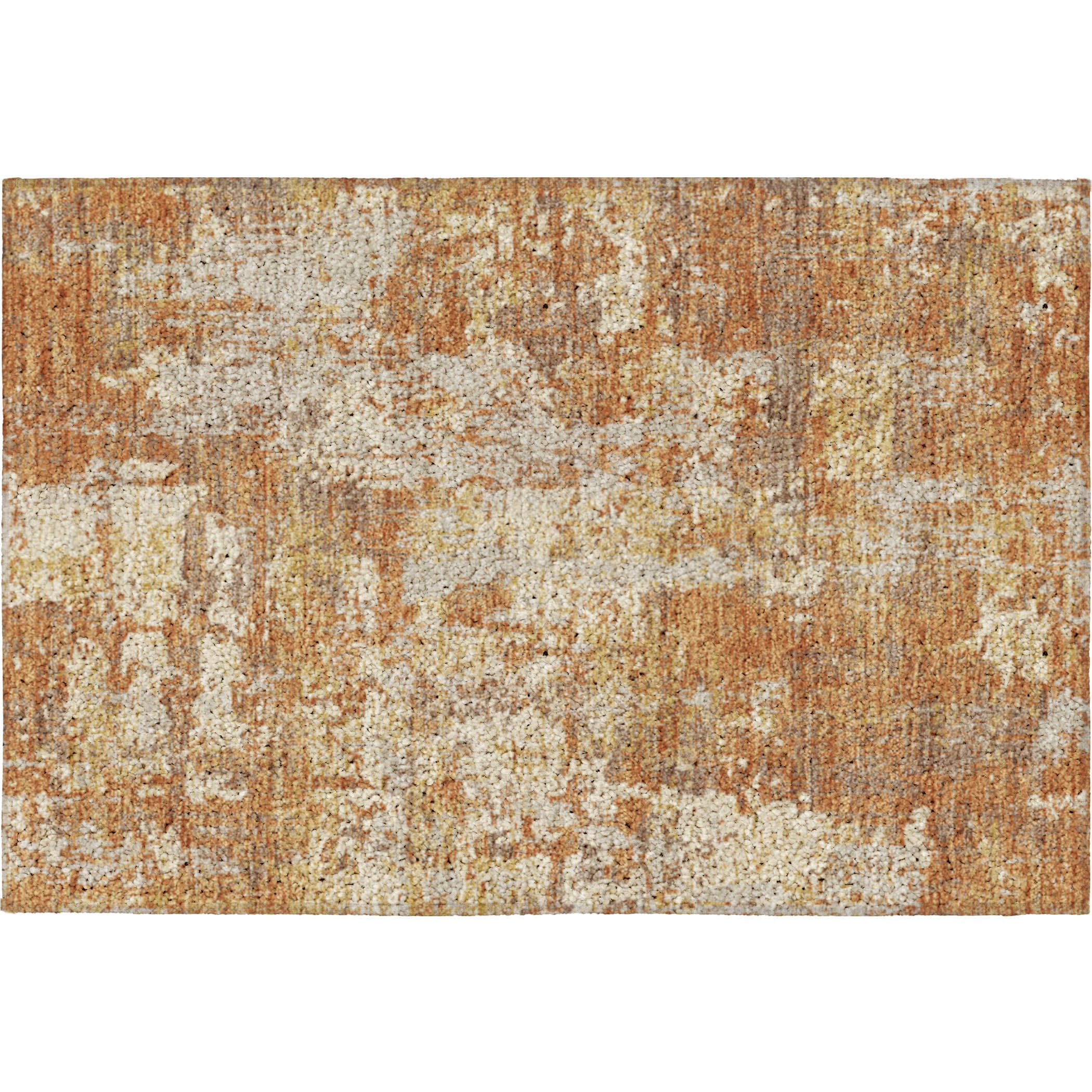 Luxury Washable Indoor/Outdoor Transitional KC7 Copper Orange Rug 1'8" x 2'6" #shape_Rectangle