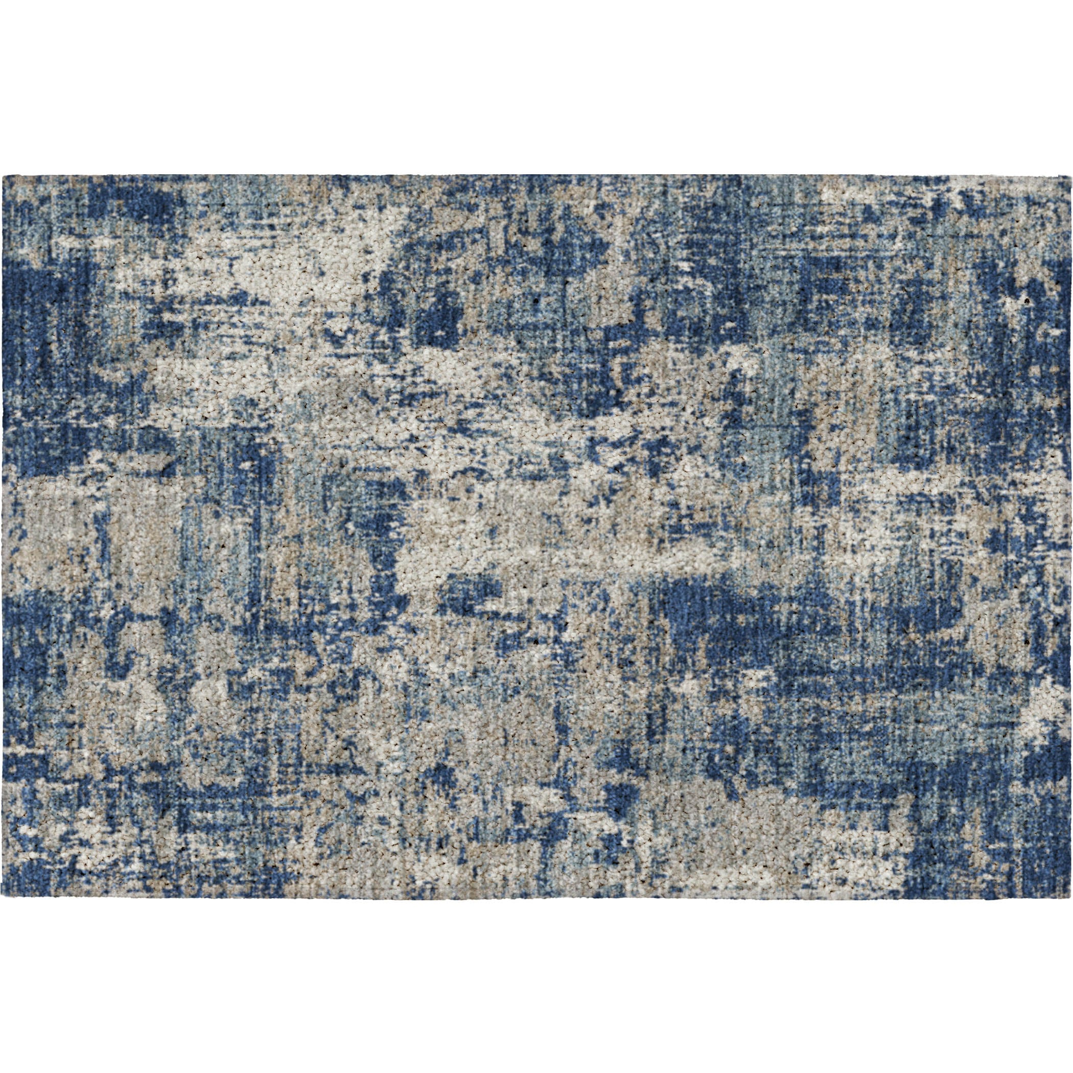 Luxury Washable Indoor/Outdoor Transitional KC7 Navy Blue Rug 1'8" x 2'6" #shape_Rectangle