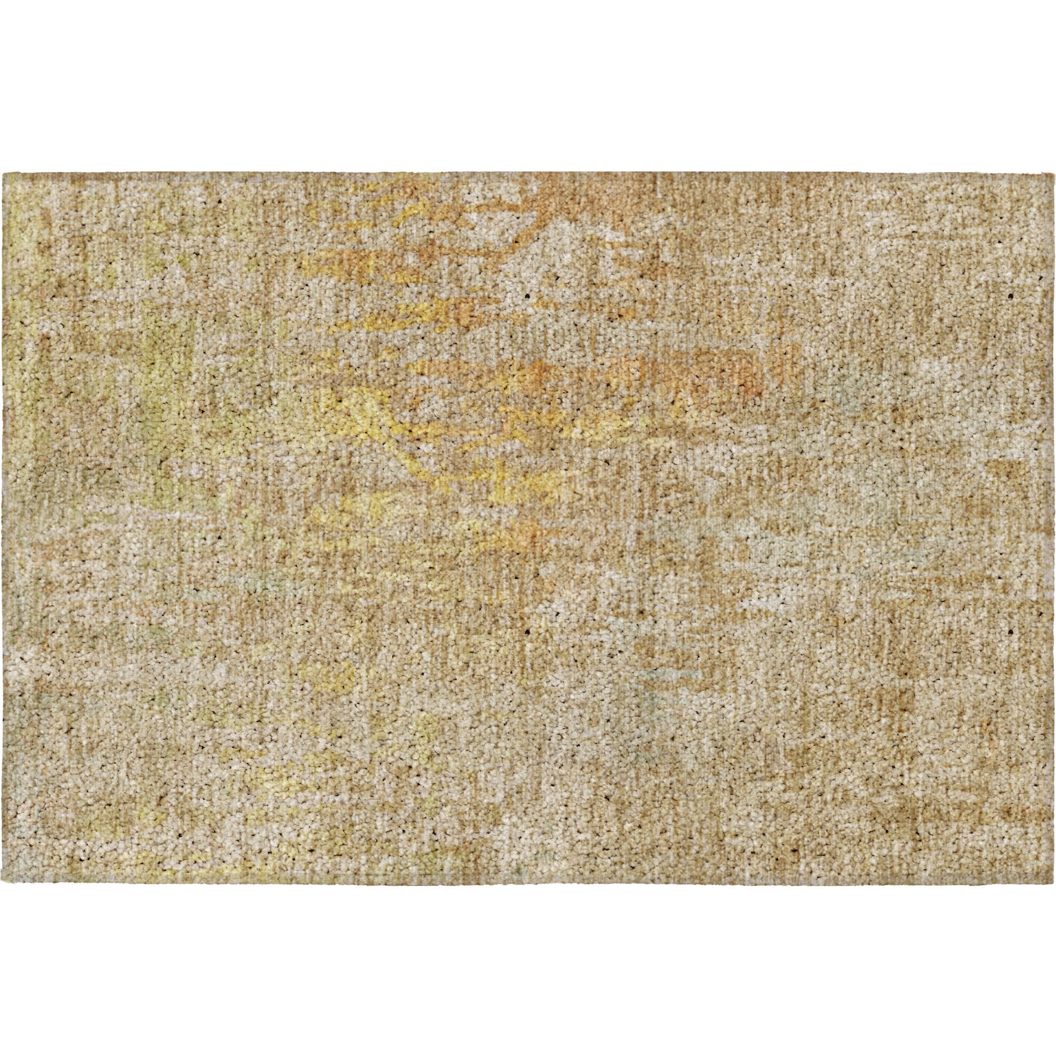 Luxury Washable Indoor/Outdoor Transitional KC8 Khaki Brown Rug 1'8" x 2'6" #shape_Rectangle