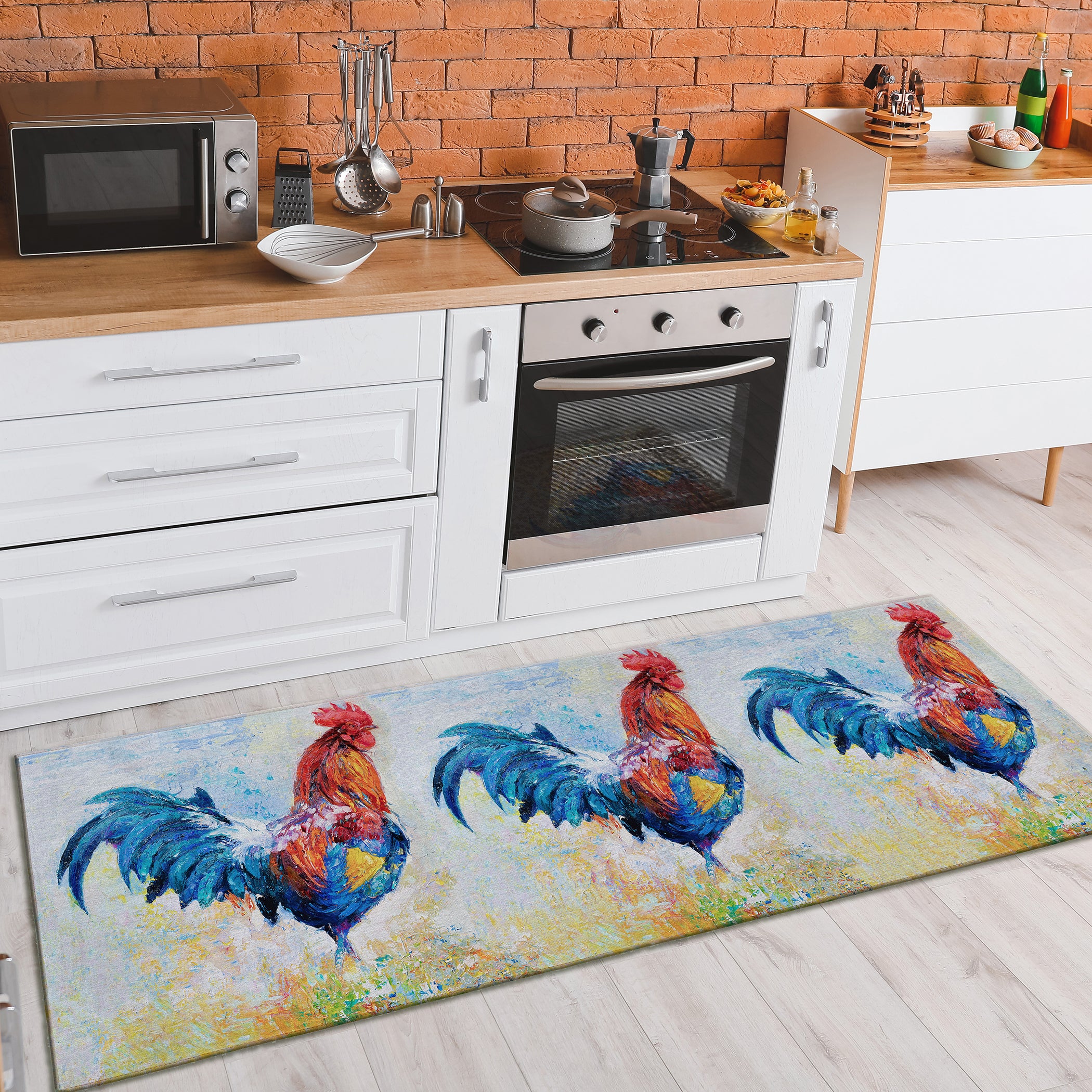 Luxury Machine Washable Indoor/Outdoor Kitchen KE1 Multi Rug 2'3" x 7'6" #shape_Runner