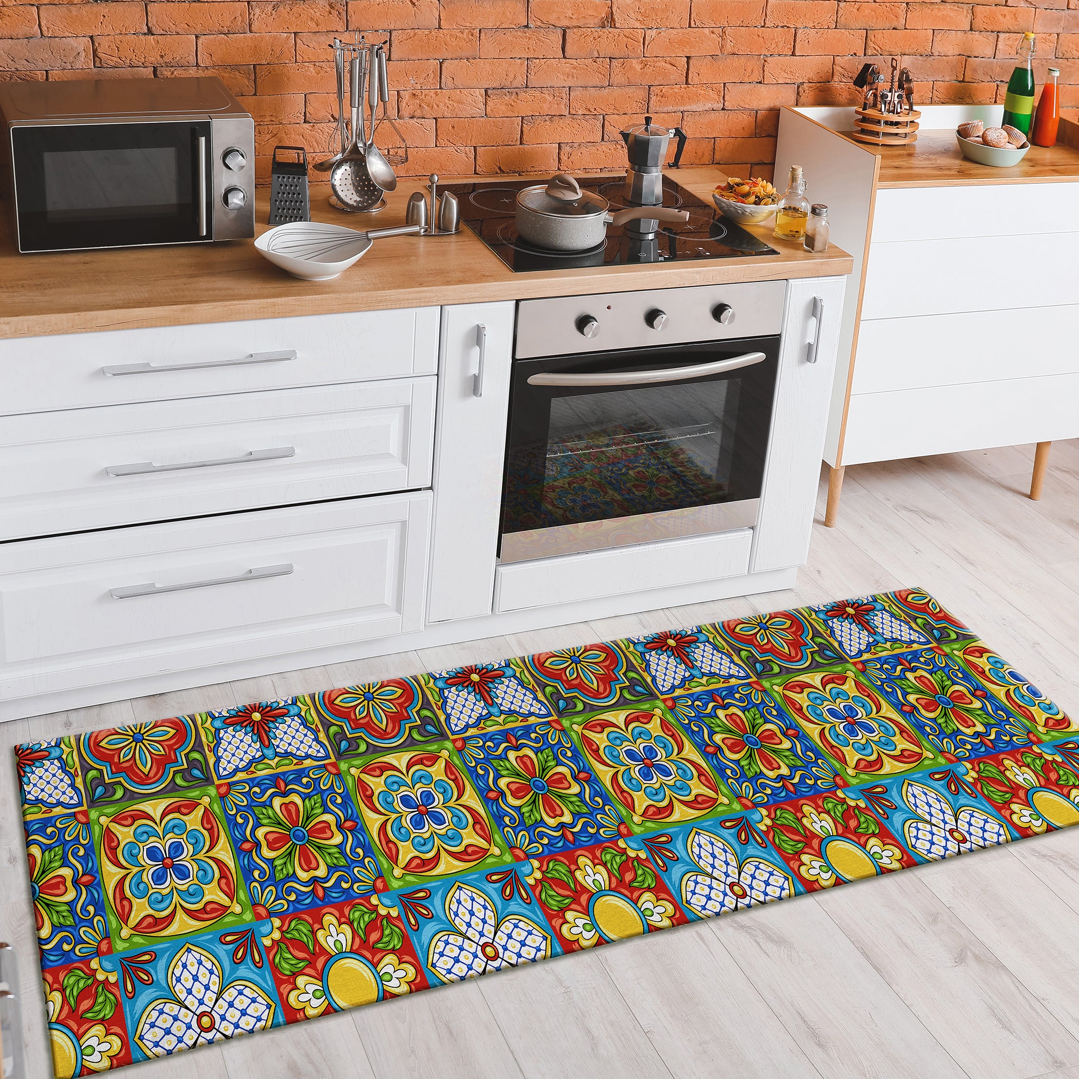 Luxury Machine Washable Indoor/Outdoor Kitchen KE20 Multi Rug 2'3" x 7'6" #shape_Runner