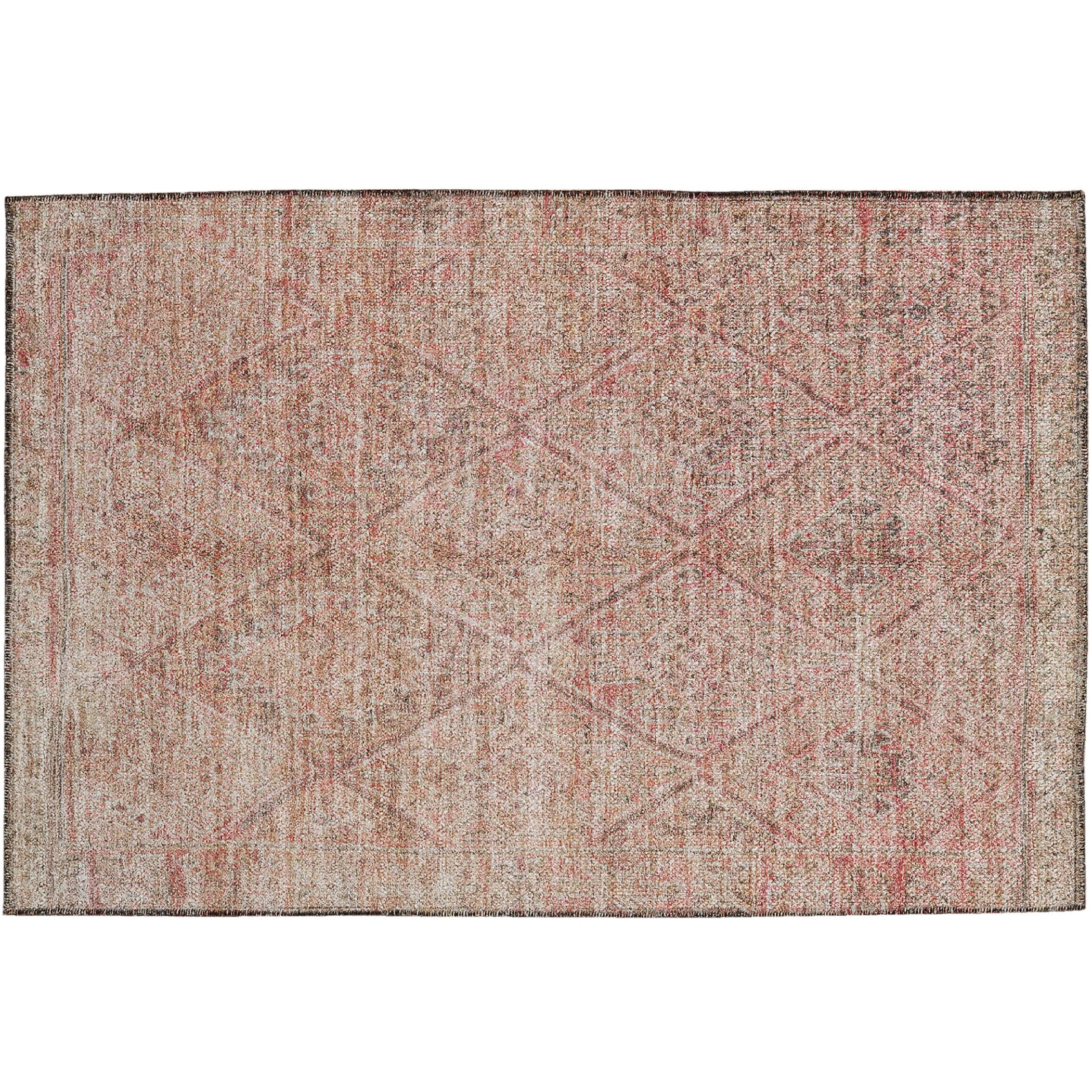 Indoor/Outdoor Traditional KJ10 Pink Rug 1'8" x 2'6" #shape_Rectangle