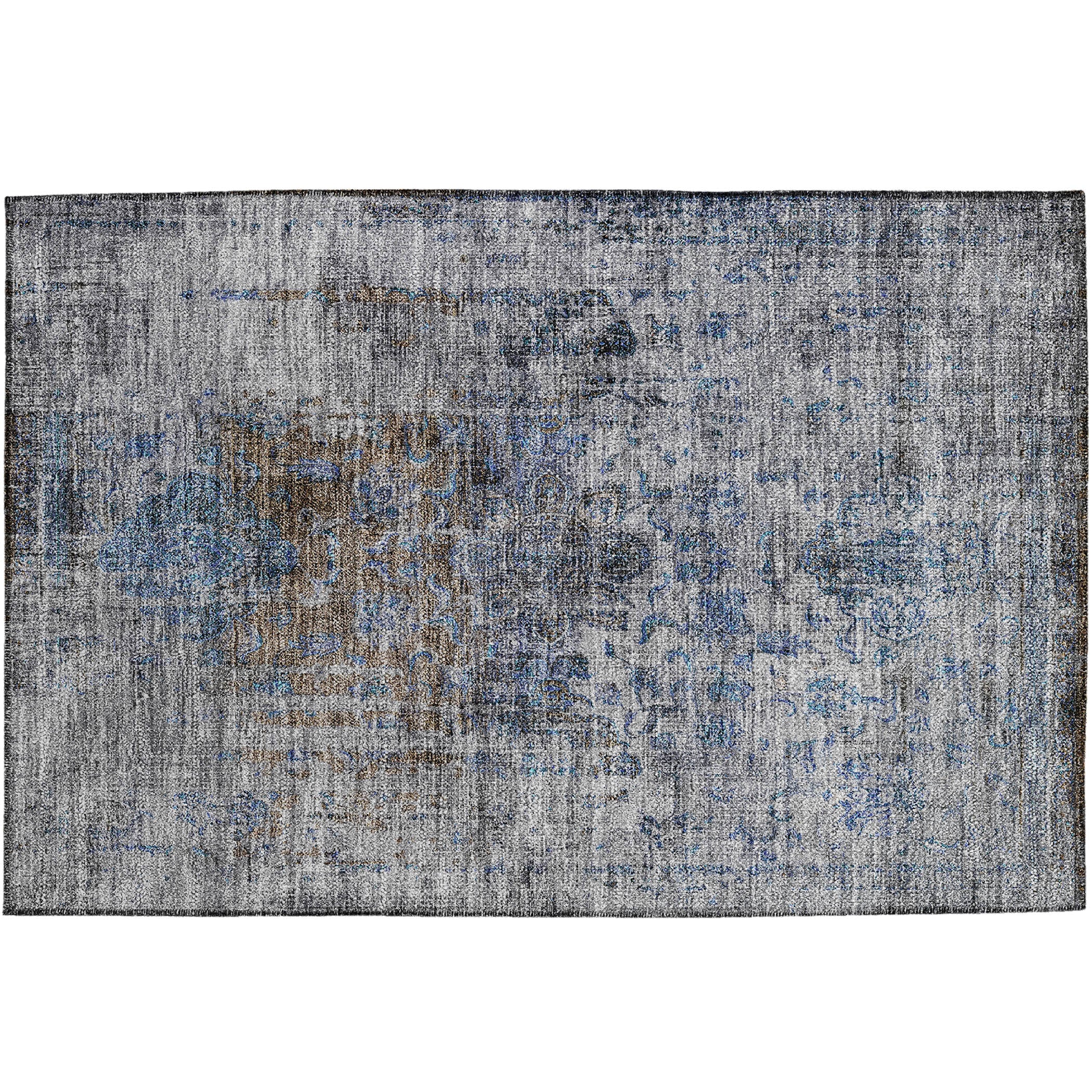 Indoor/Outdoor Traditional KJ2 Blue Rug 1'8" x 2'6" #shape_Rectangle