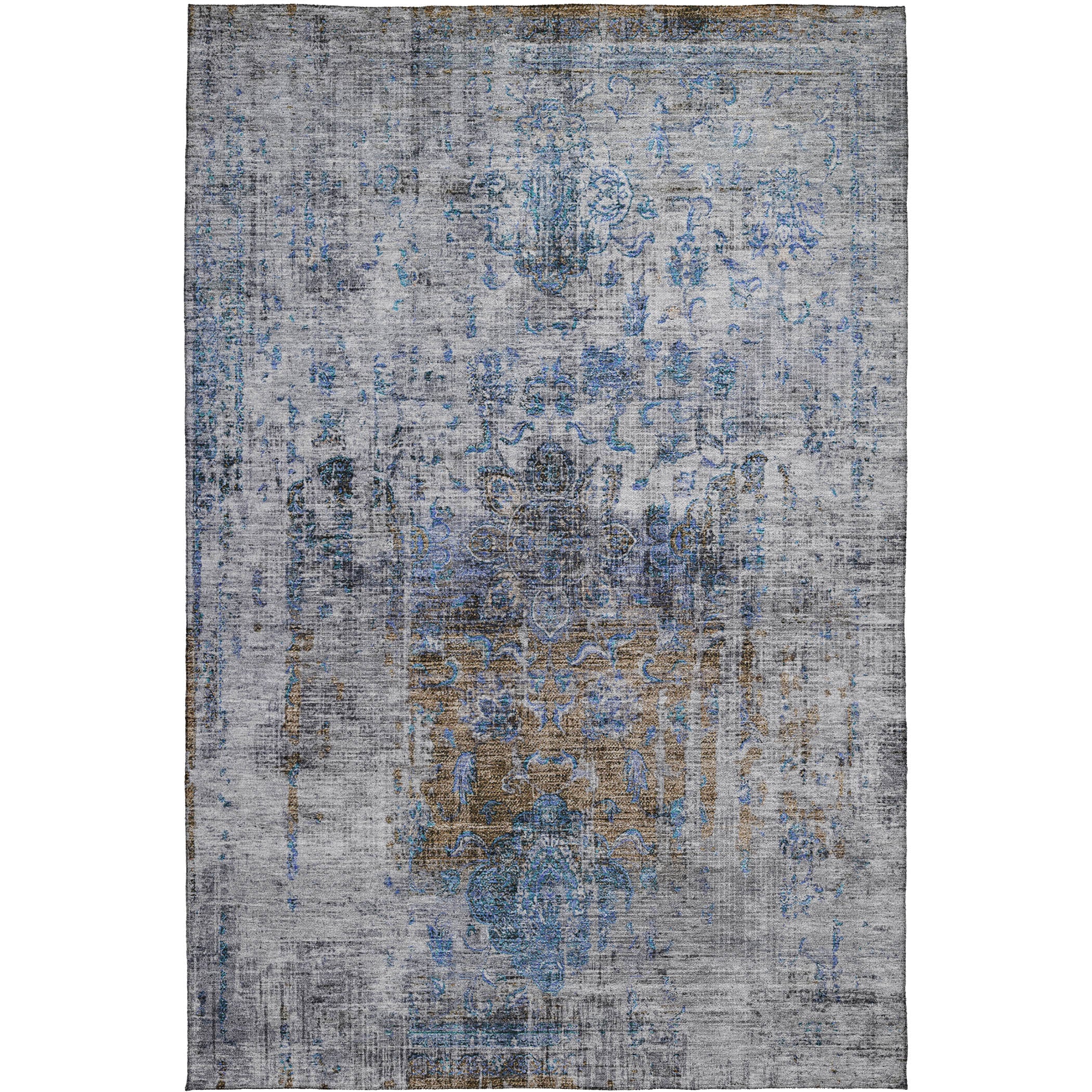 Indoor/Outdoor Traditional KJ2 Blue Rug 2'6" x 3'10" #shape_Rectangle