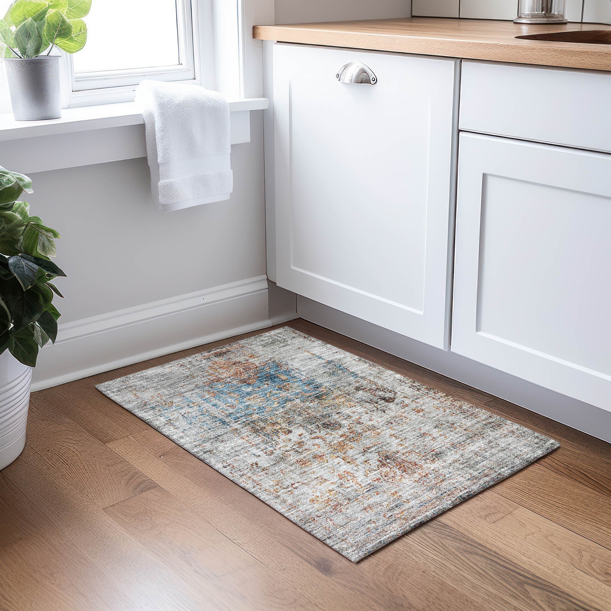 Indoor/Outdoor Traditional KJ2 Copper Orange Rug 1'8" x 2'6" #shape_Rectangle