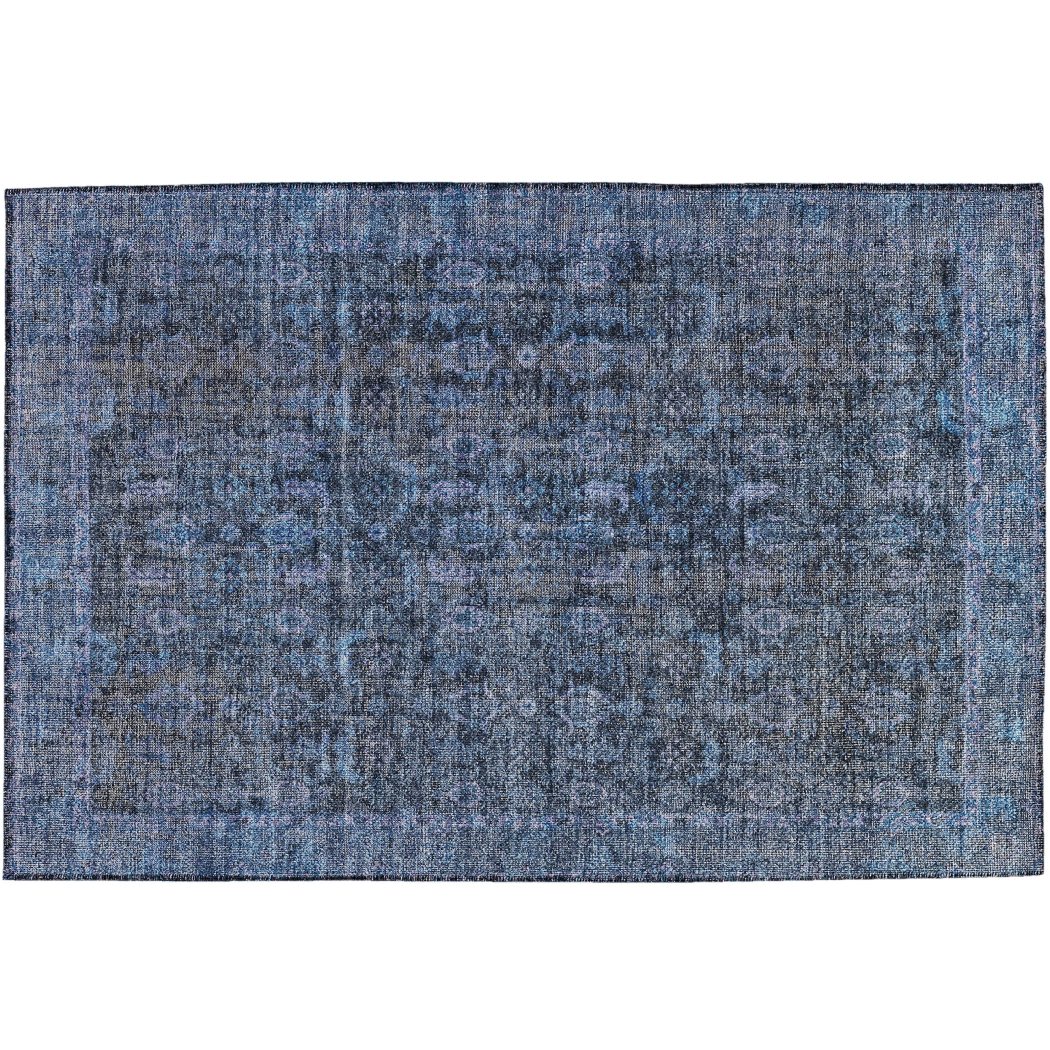 Indoor/Outdoor Traditional KJ3 Blue Rug 1'8" x 2'6" #shape_Rectangle