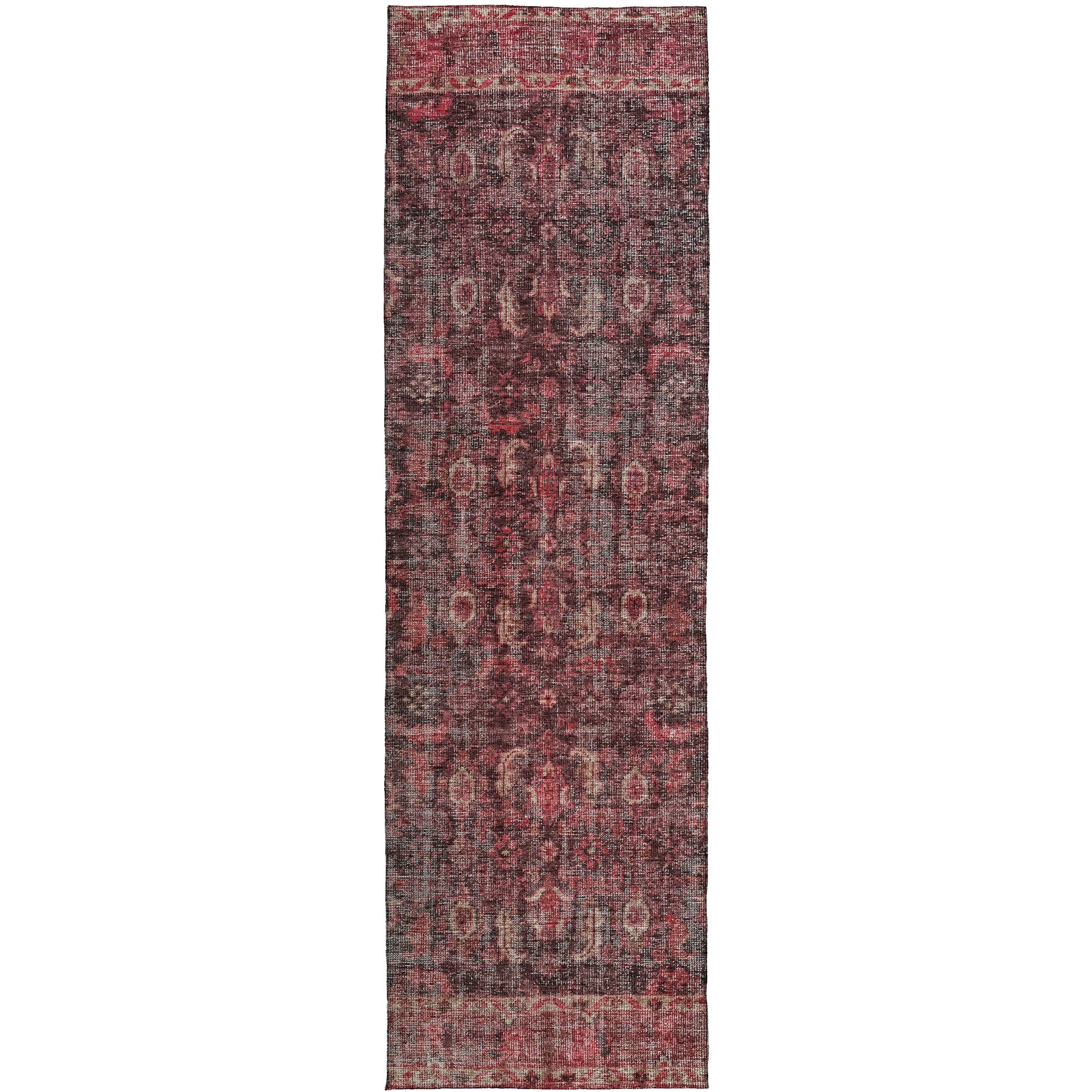 Indoor/Outdoor Traditional KJ3 Pink Rug 2'3" x 7'6" #shape_Runner