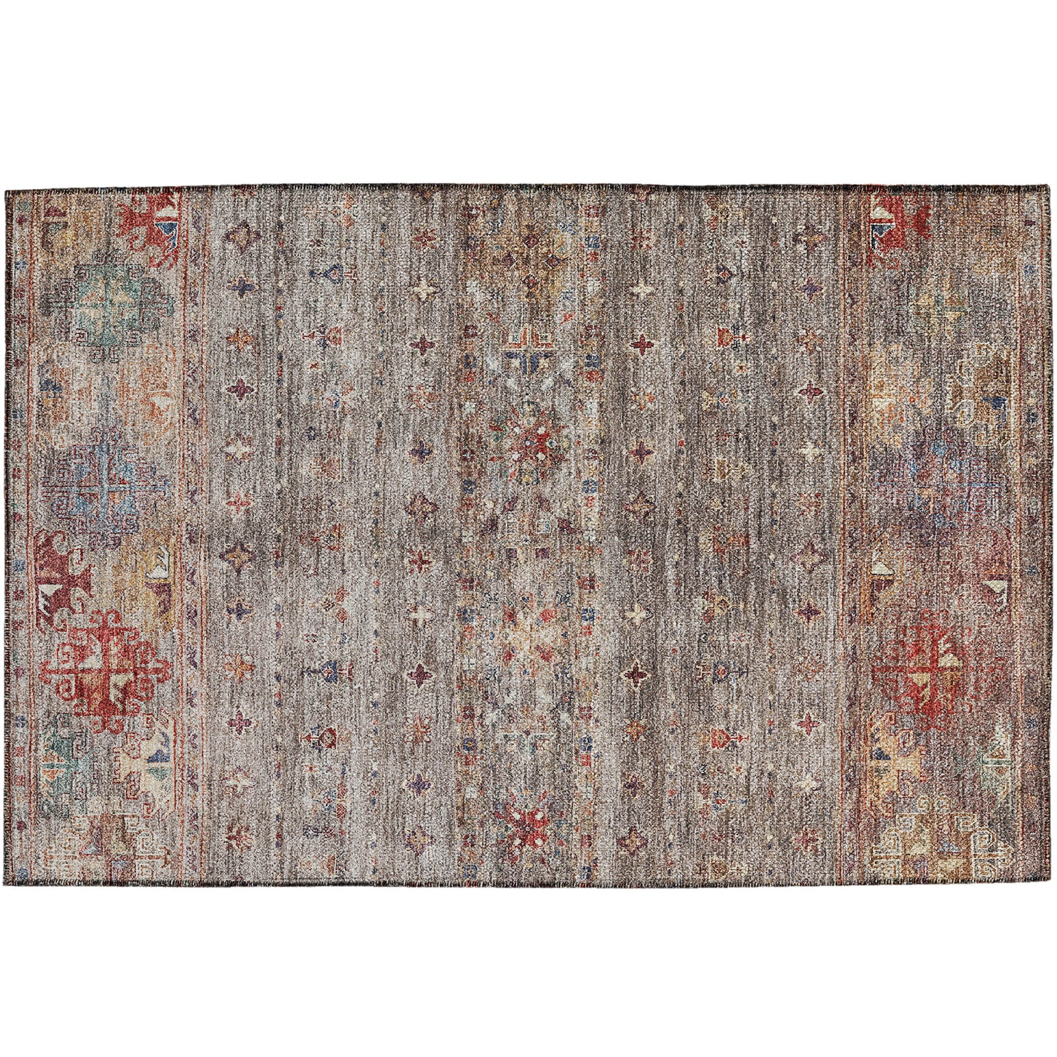Indoor/Outdoor Traditional KJ5 Gray Rug 1'8" x 2'6" #shape_Rectangle