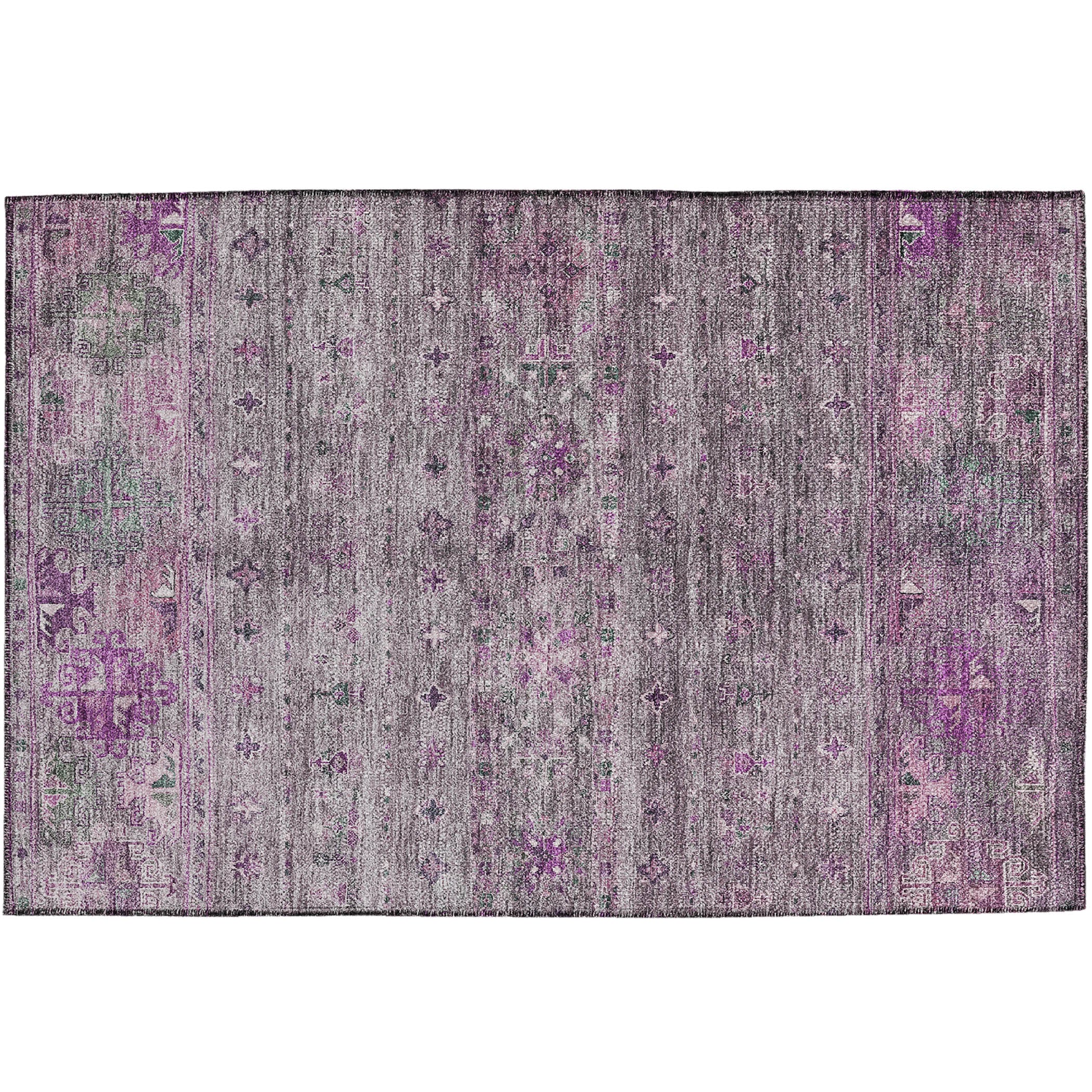 Indoor/Outdoor Traditional KJ5 Purple Rug 1'8" x 2'6" #shape_Rectangle
